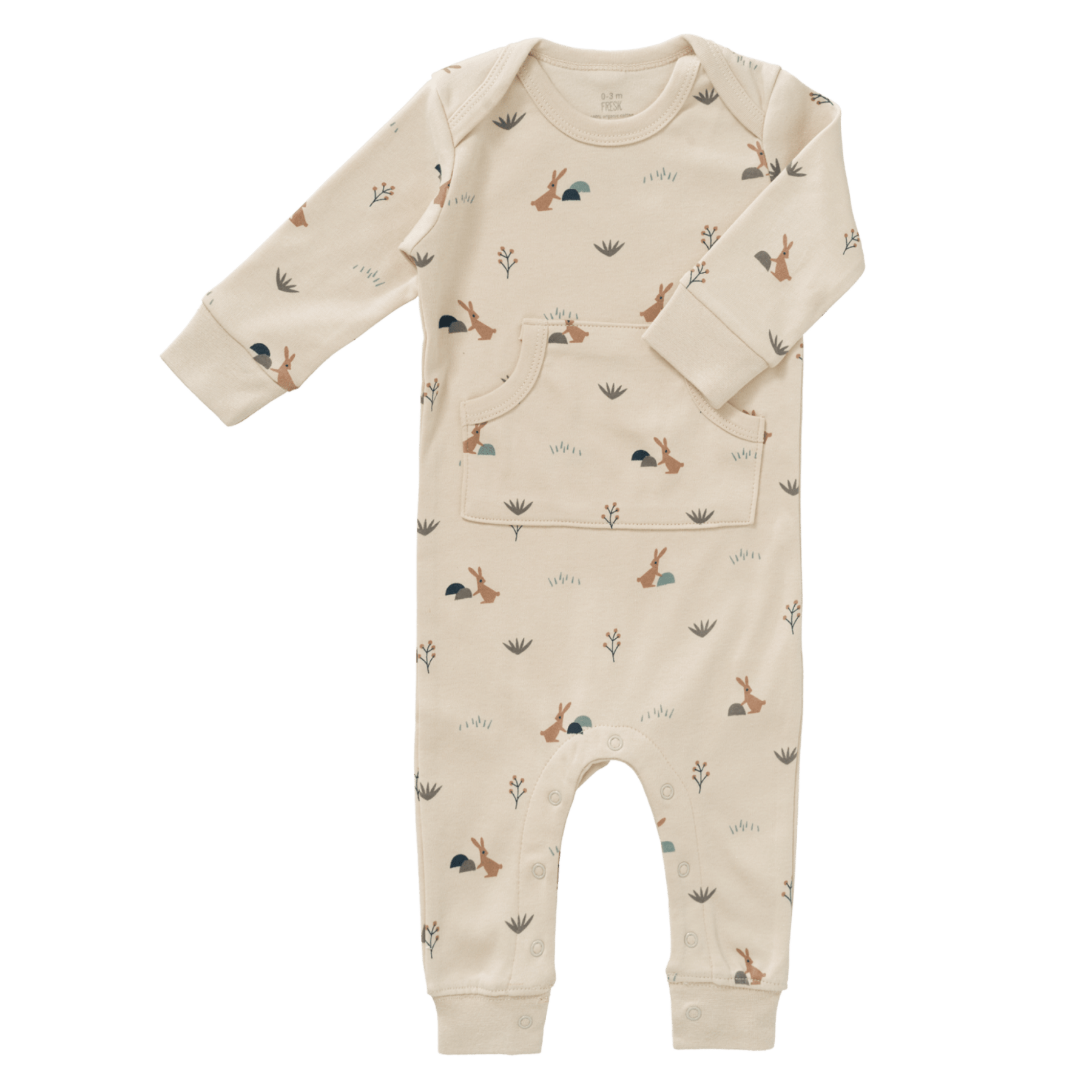 Fresk - Baby Onesis, Rompers & Pyjamas - Pyjama - Rabbit Sandshell - Tummy Time