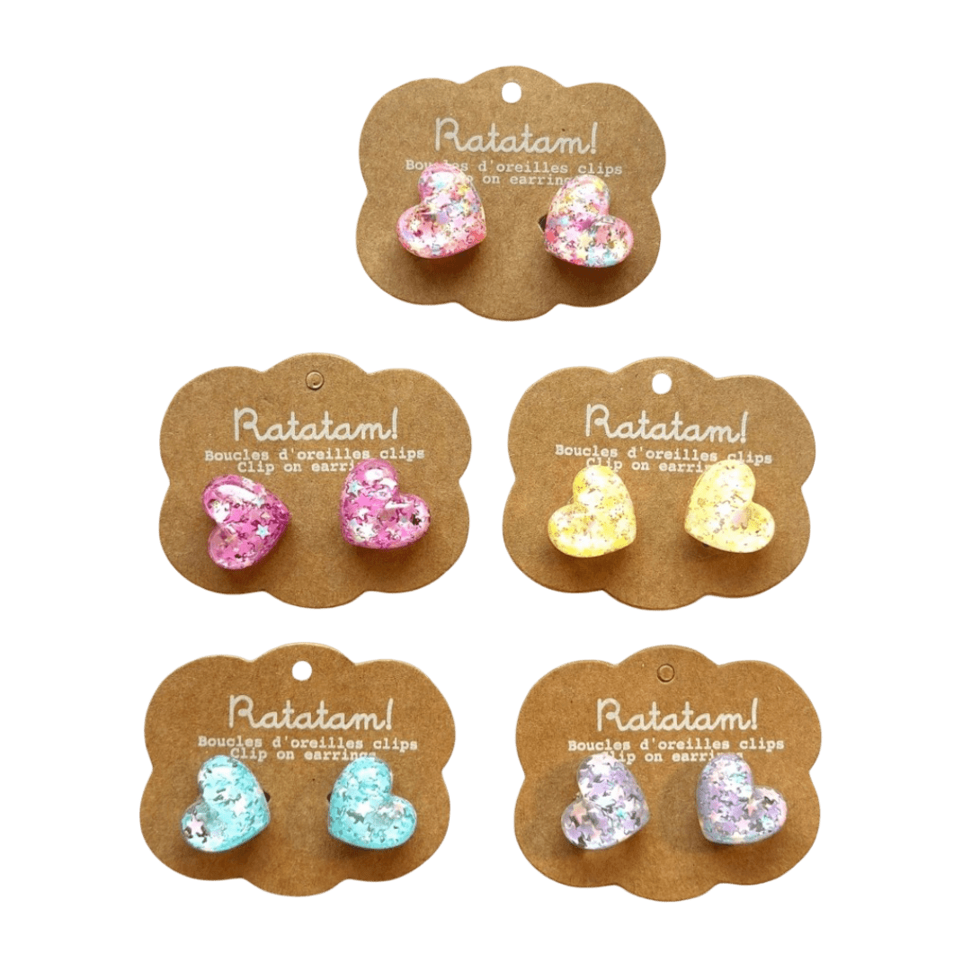 Ratatam! - Jewellery, Watches & Pins - Heart Clip - on Earrings – Fuchsia - Tummy Time