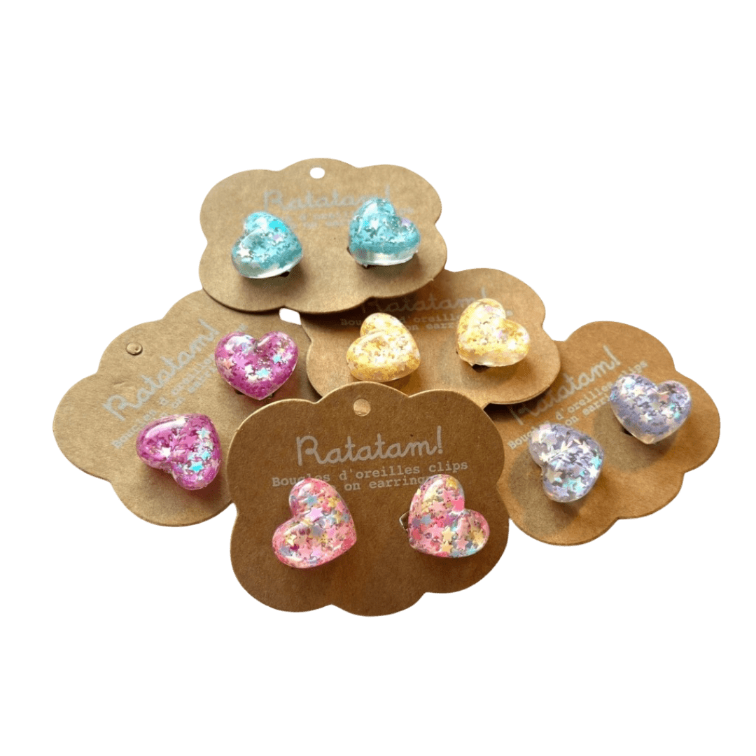 Ratatam! - Jewellery, Watches & Pins - Heart Clip - on Earrings – Fuchsia - Tummy Time