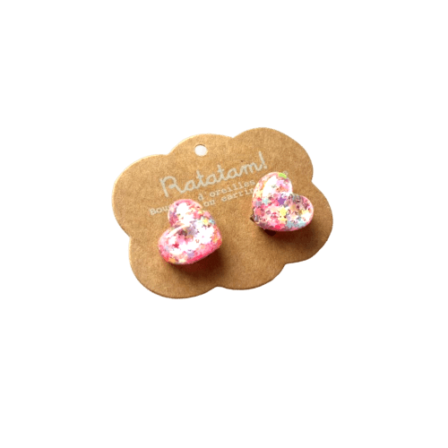 Ratatam! - Jewellery, Watches & Pins - Heart Clip - on Earrings – Pink - Tummy Time