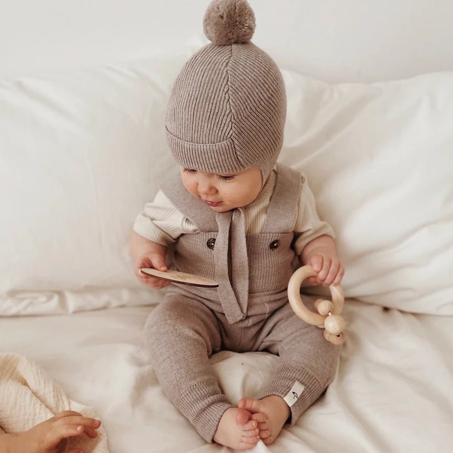 Saga Copenhagen - Baby Shorts, Pants & Leggings - Merino Overalls Delpa - Shell - Tummy Time