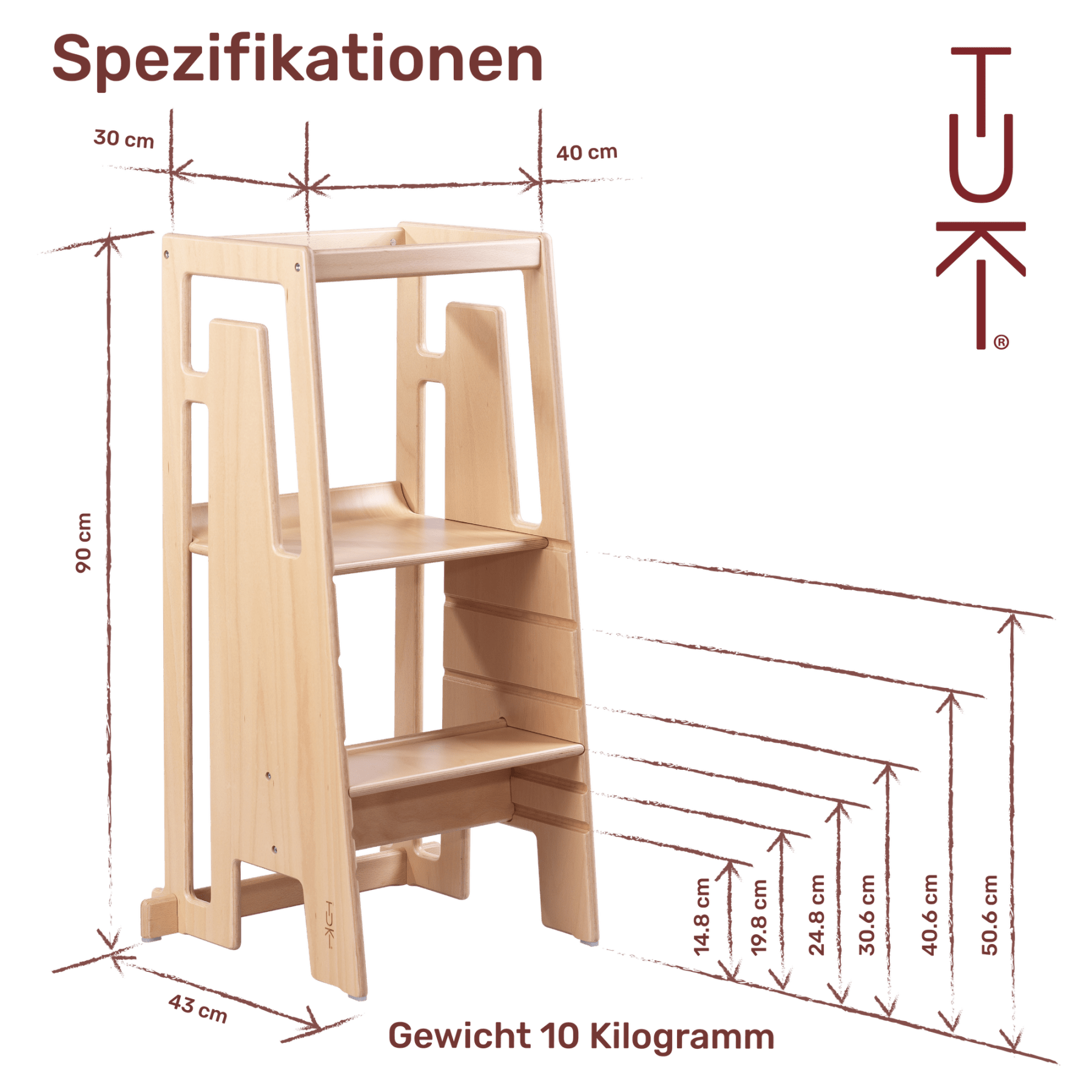 Tuki - Learning Towers - Tuki® Learning Tower - Whitewash - Tummy Time