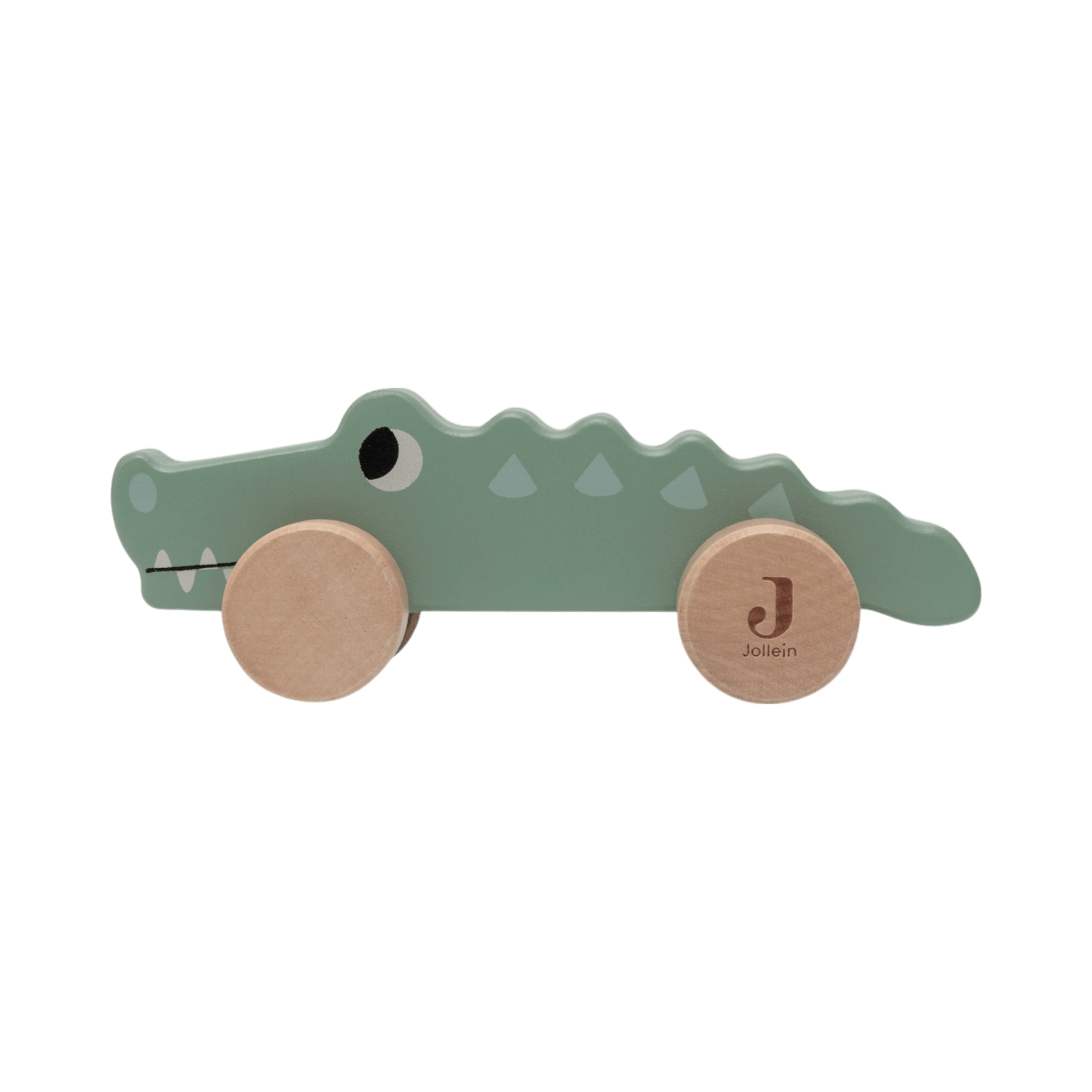 Jollein - Baby Toys & Rattles - Wooden Crocodile on Wheels - Jungle Jambo - Tummy Time