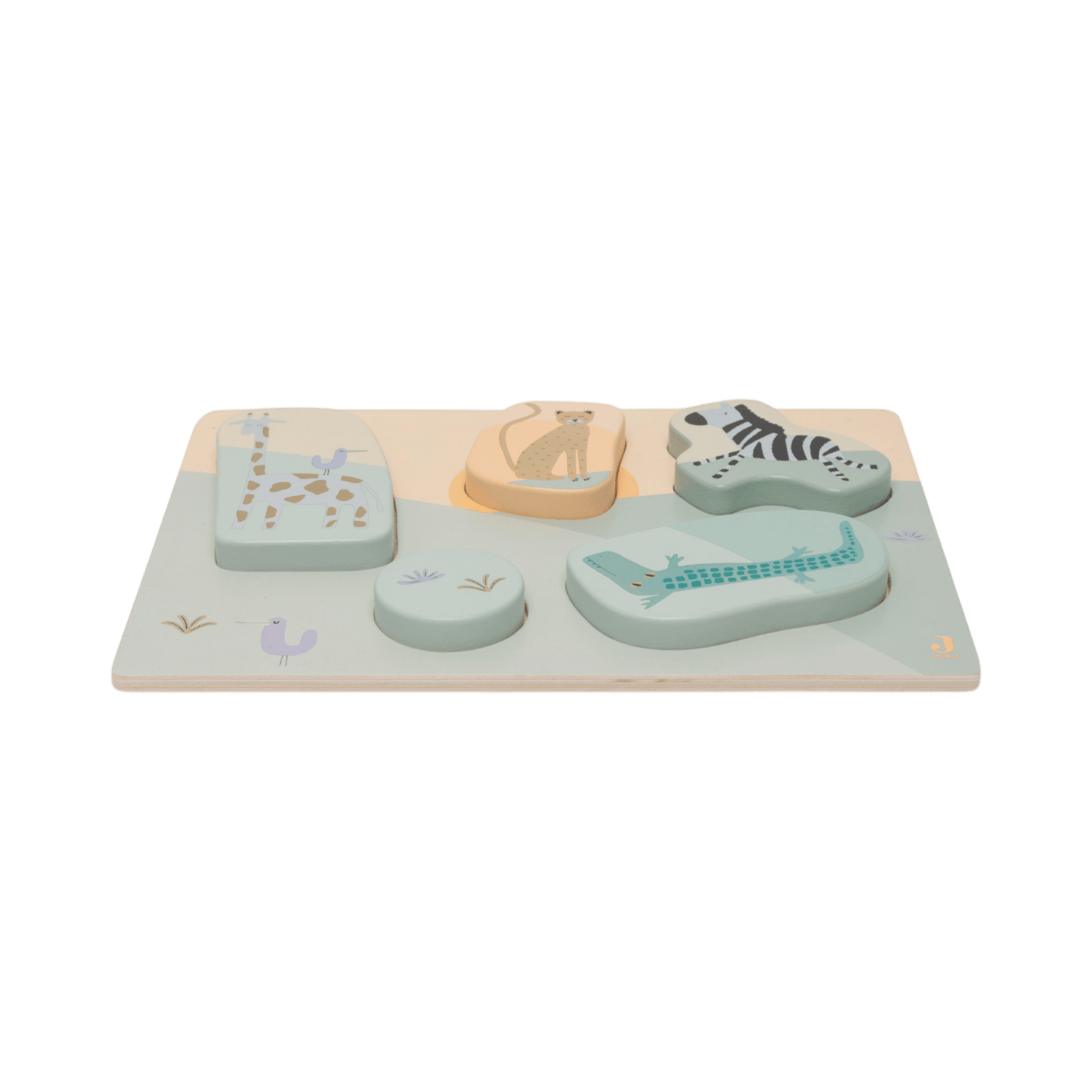 Jollein - Baby & Kids Puzzles - Wooden Puzzle - Jungle Jambo - Tummy Time