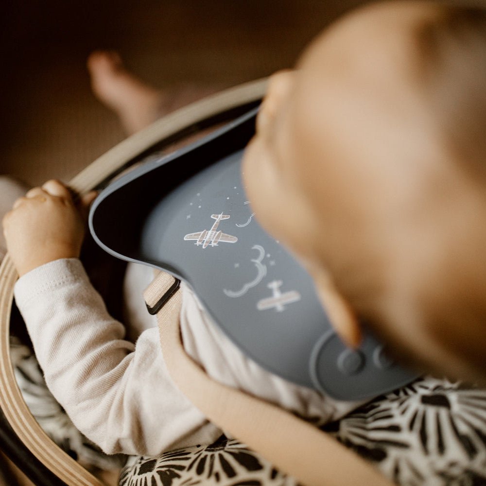 Zakuw - Bibs - Silicone Bib - Aviator - Tummy Time