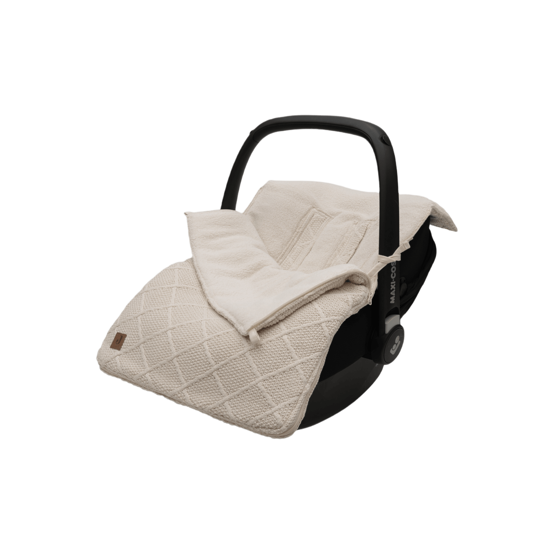 Jollein - Car & Bike Seats - Footmuff group 0+ 3/5 points Check Knit - Oatmeal - Tummy Time
