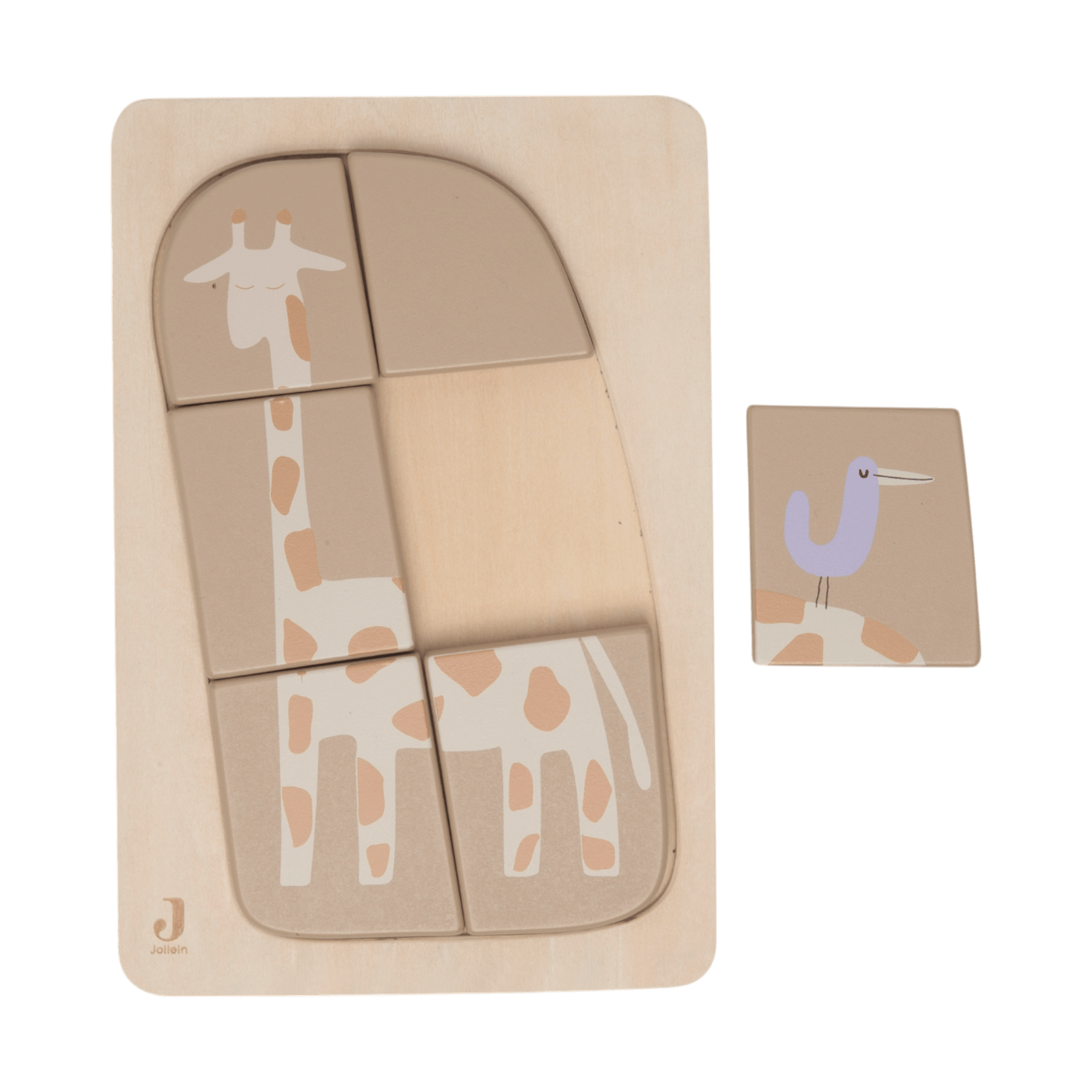 Jollein - Baby & Kids Puzzles - Wooden Puzzle - Jungle Jambo - Giraffe - Tummy Time