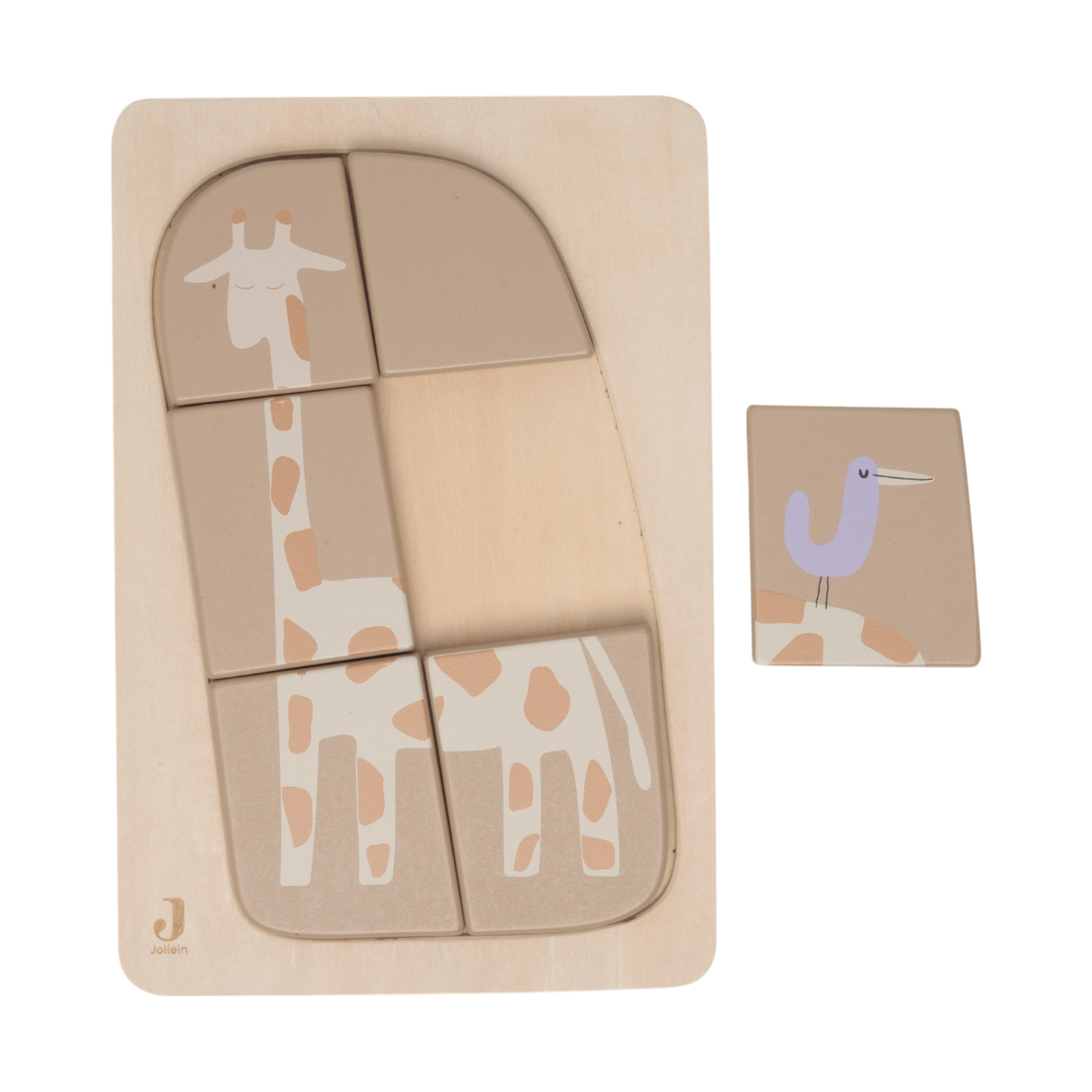 Jollein - Baby & Kids Puzzles - Wooden Puzzle - Jungle Jambo - Giraffe - Tummy Time