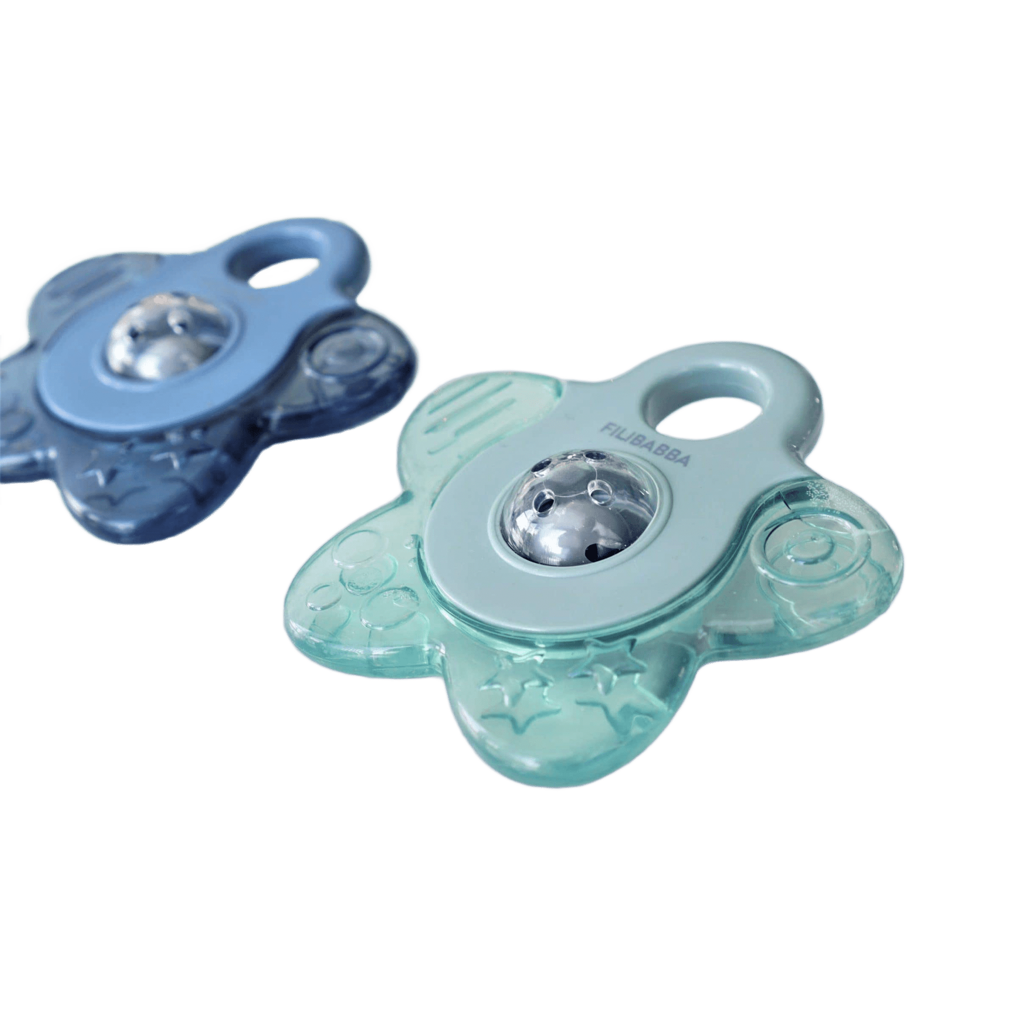 Filibabba - Baby Teethers - 2 - Pack Cooling Star Teether - Blue - Tummy Time