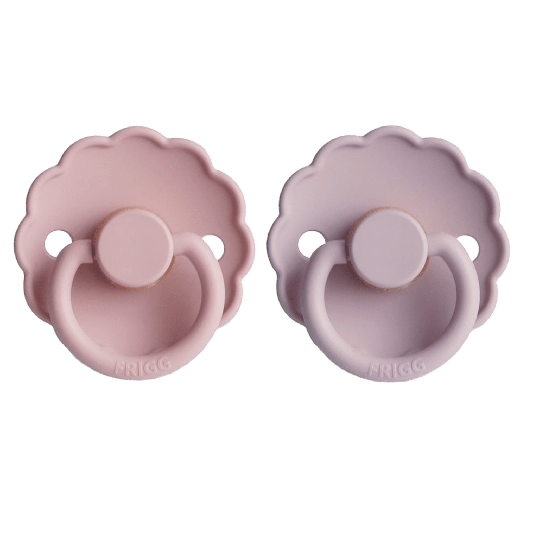 Frigg - Dummies, Pacifiers & Pacifiers Clips - 2 - Pack Daisy Latex - Pink/Soft Lilac - Tummy Time