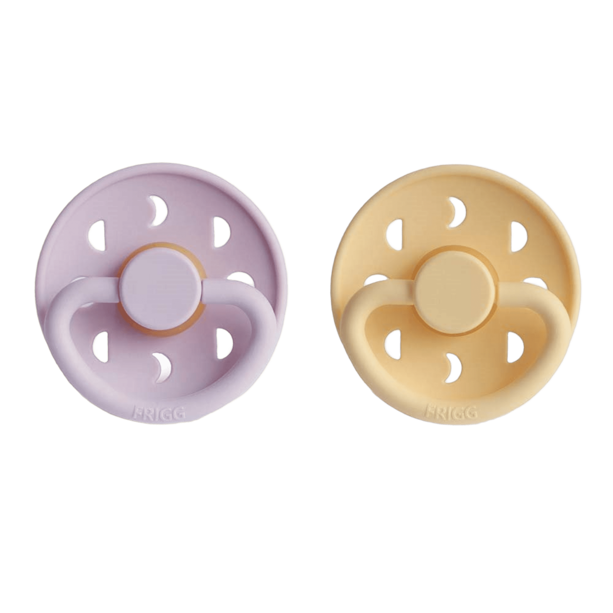 Frigg - Dummies, Pacifiers & Pacifiers Clips - 2 - Pack Moon Phase Latex - Pale Daffodil/Soft Lilac - Tummy Time