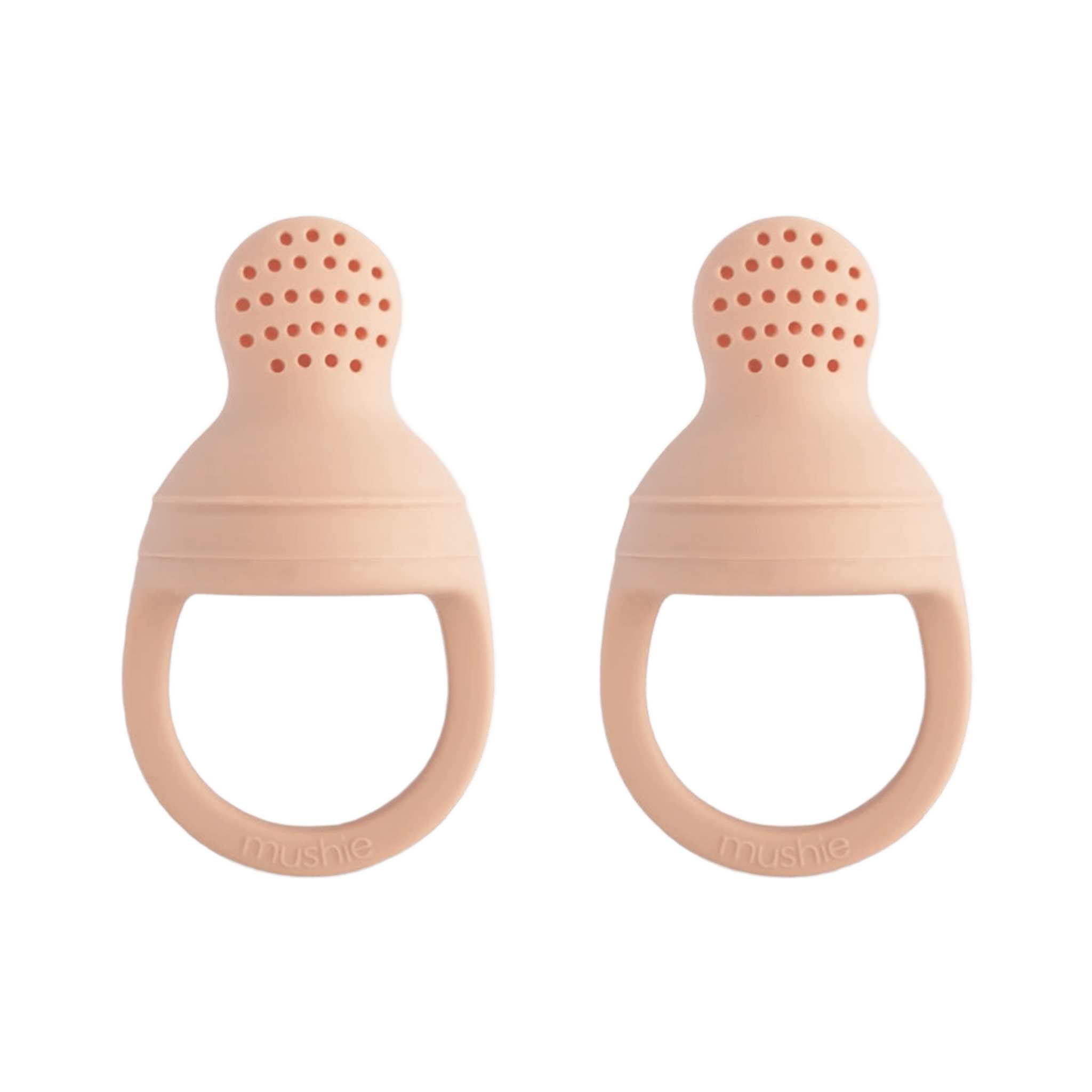 Mushie - Baby Tableware - 2 - Pack Silicone Fresh Food Feeder - Blush - Tummy Time