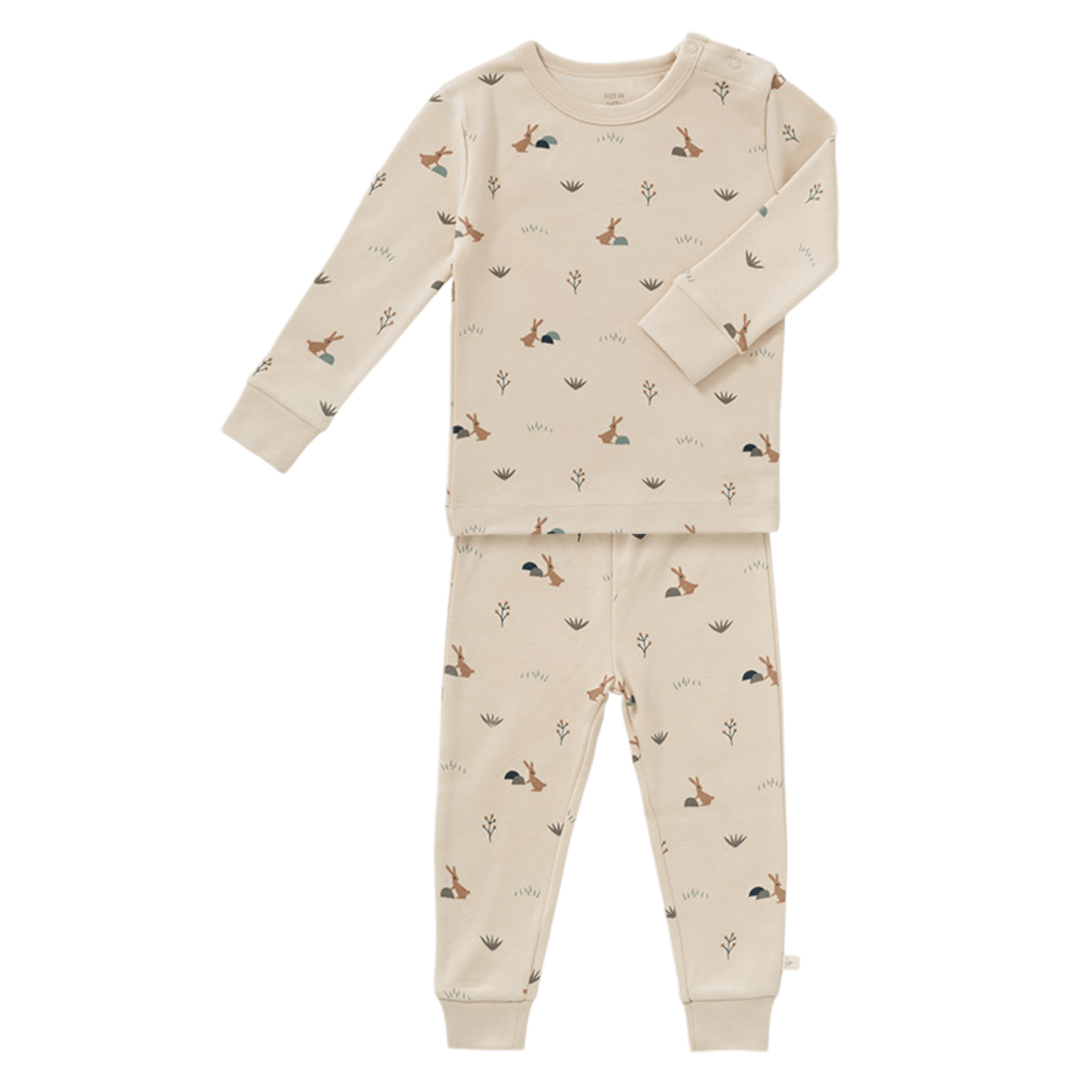 Fresk - Baby Onesis, Rompers & Pyjamas - 2 - Piece Pyjama - Rabbit Sandshell - Tummy Time