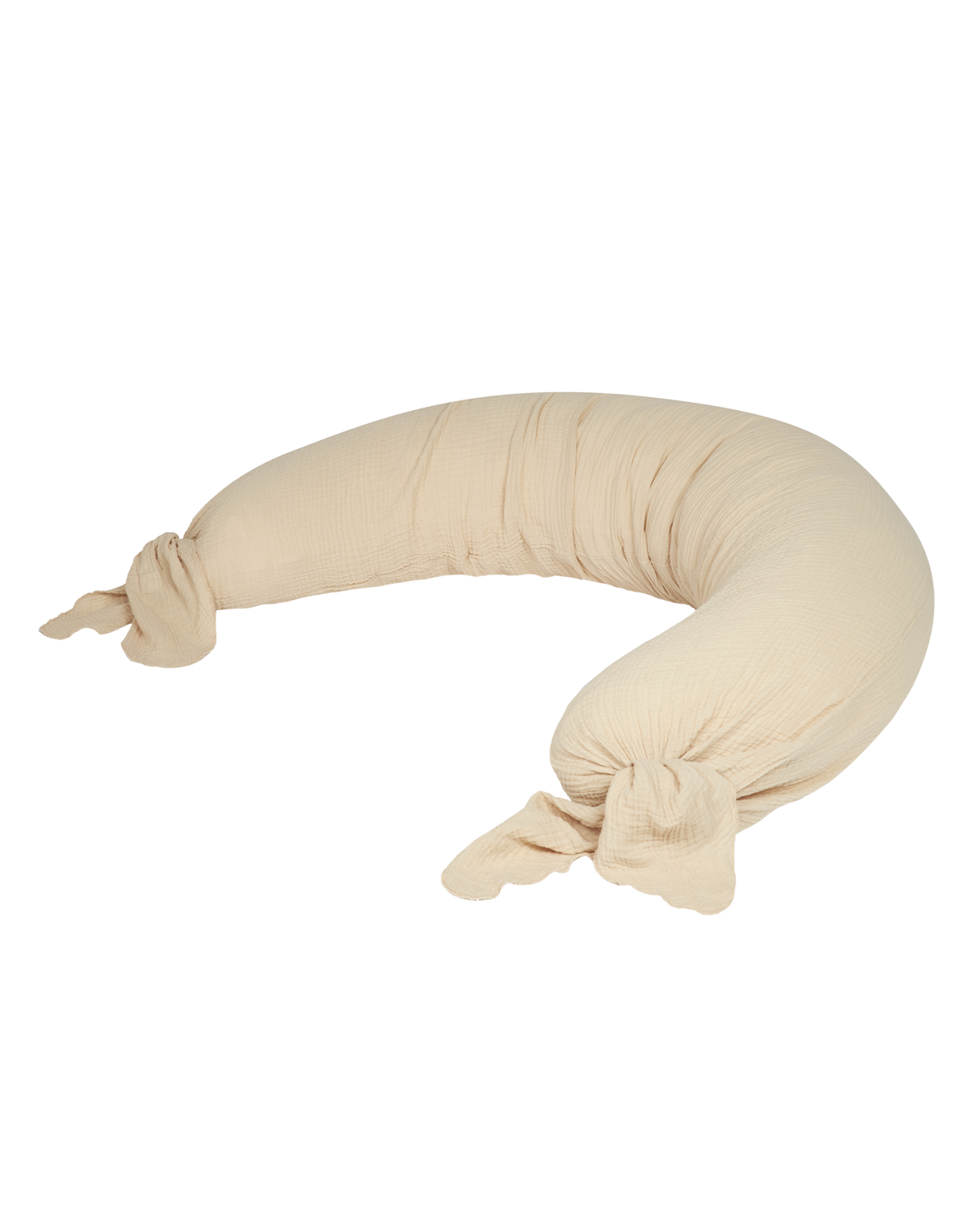 Nobodinoz Maternity Pillow Wabi-Sabi - Ginger, crescent-shaped pillow on a plain background