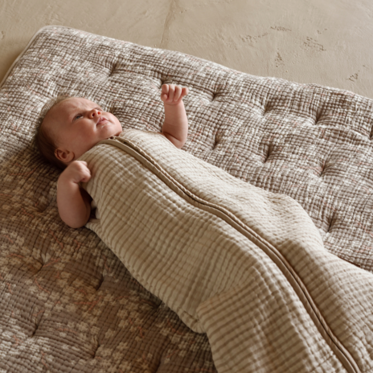 Quax Muslin Sleeping Bag 0-6M (50-65cm) - Natural Collection - Clay