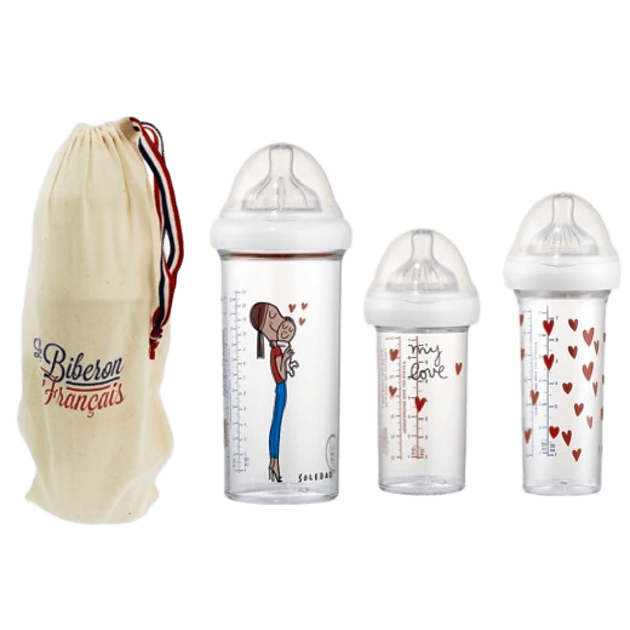 Le Biberon Français - Baby Bottles & Accessories - 3 - Pack Mom & Baby Bottles - Tummy Time