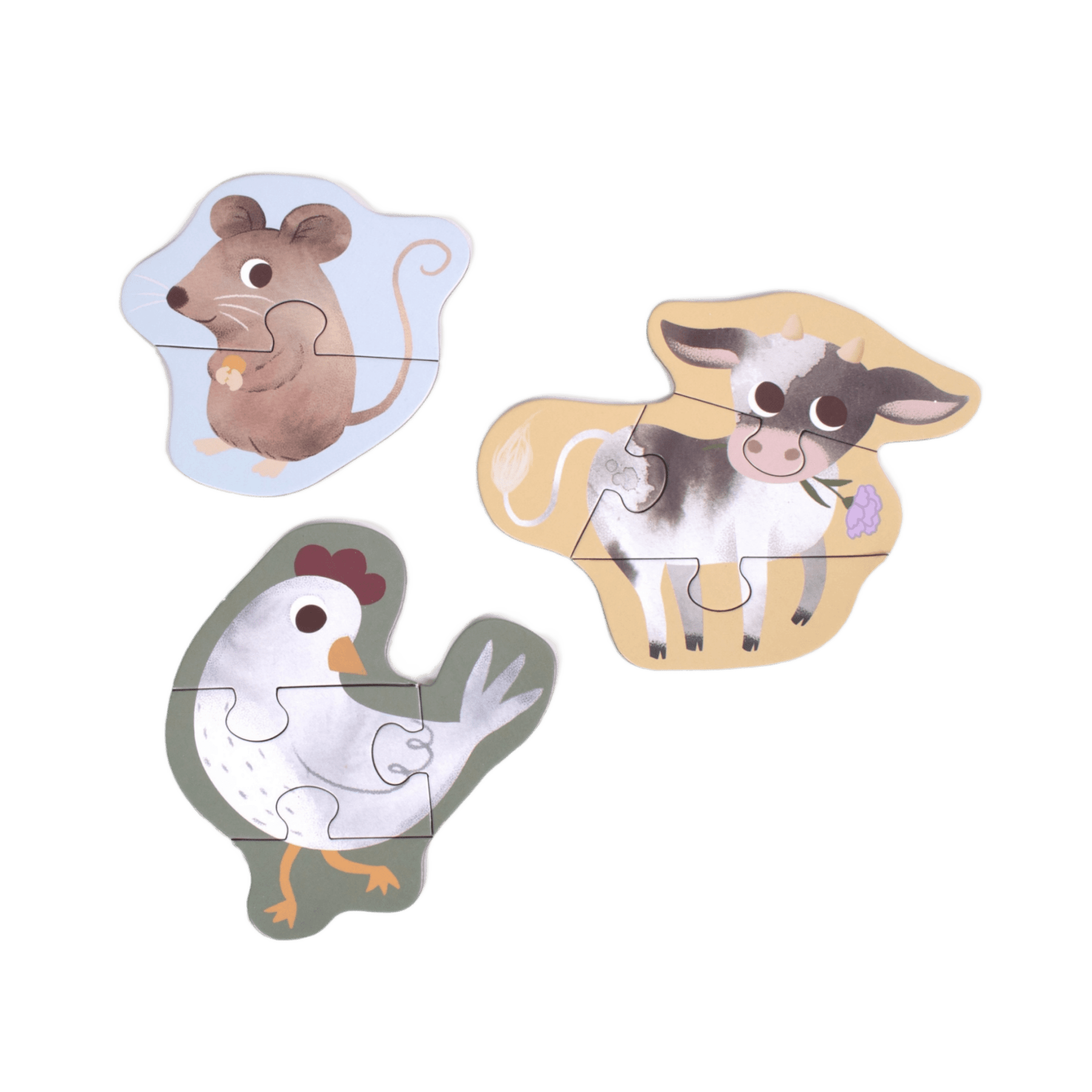 Filibabba - Baby & Kids Puzzles - 3 - Pack My First Puzzles - Farm - Tummy Time