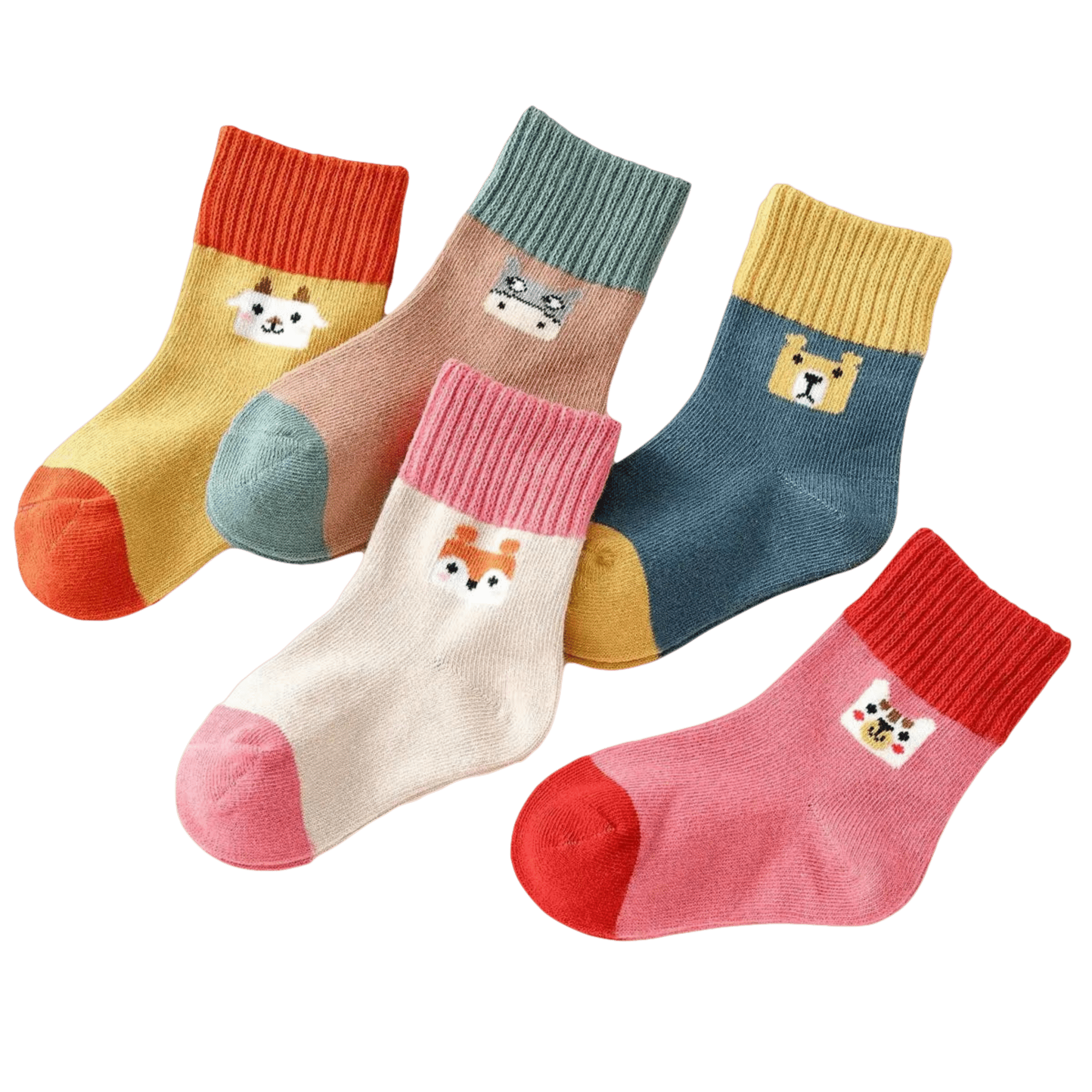 Tites Chaussettes - Baby Socks & Underwear - 5 - Pack Animal Print Long Socks - Tummy Time