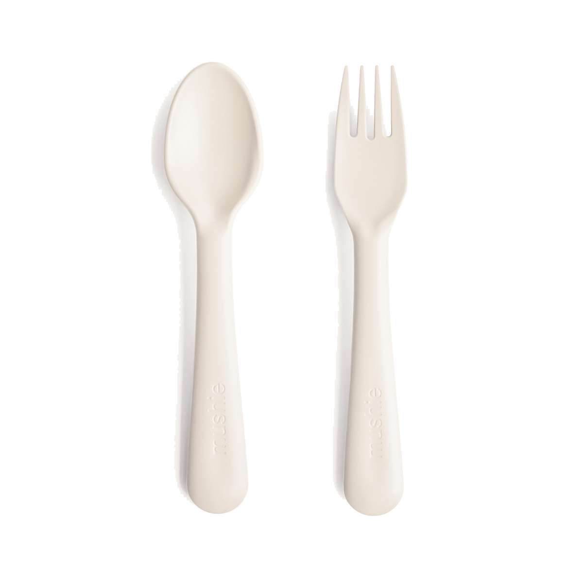 Mushie Lot de 2 Fourchette et Cuillère Ivory