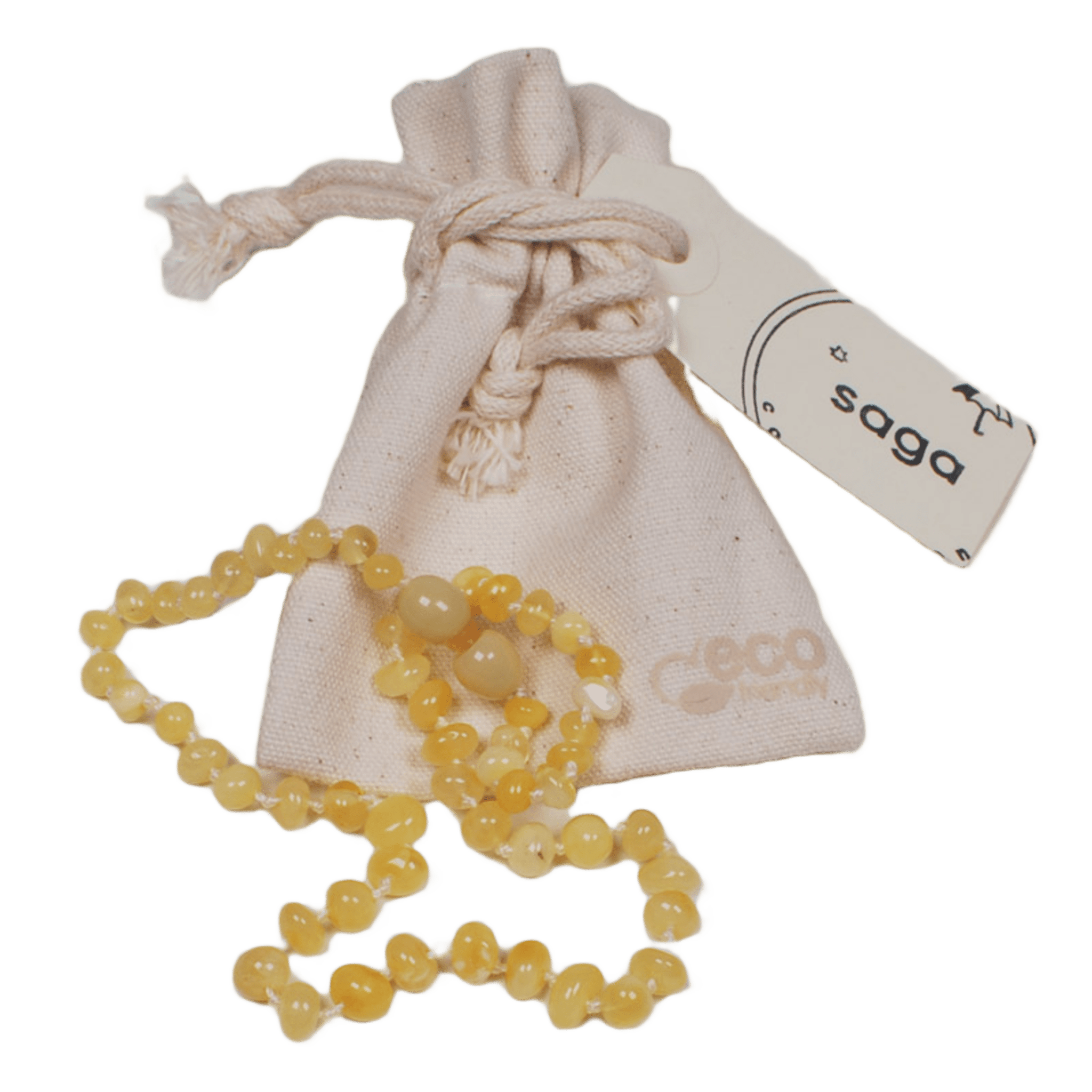 Saga Copenhagen - Jewellery, Watches & Pins - Amber Kids Necklace - Milky - Tummy Time