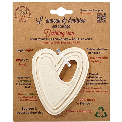 Sebs Heart Teething Ring - Off-White/Cream