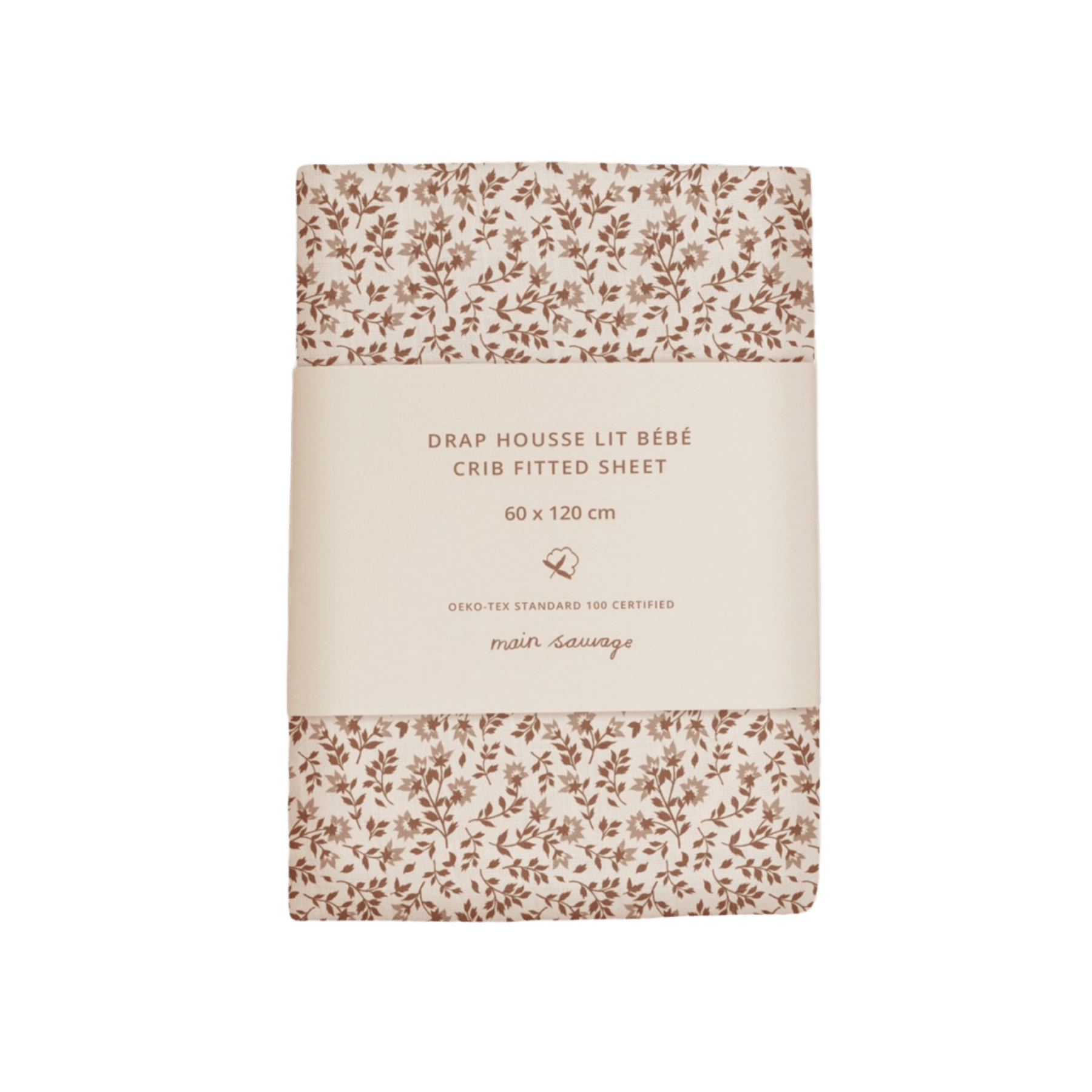 Main Sauvage - Bed & Bedding - Baby Fitted Sheet - Hibiscus - 60 x 120 cm - Tummy Time
