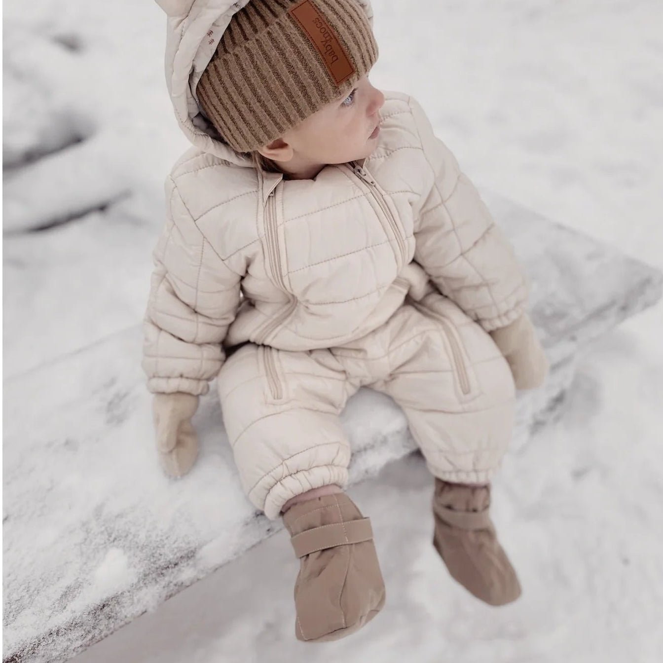 BabyMocs - Baby Footwear - The Soft Boots - Dark Beige - Tummy Time