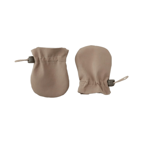 BabyMocs - Mittens, Gloves & Scarves - Pull - On Baby Mittens - Dark Beige - Tummy Time