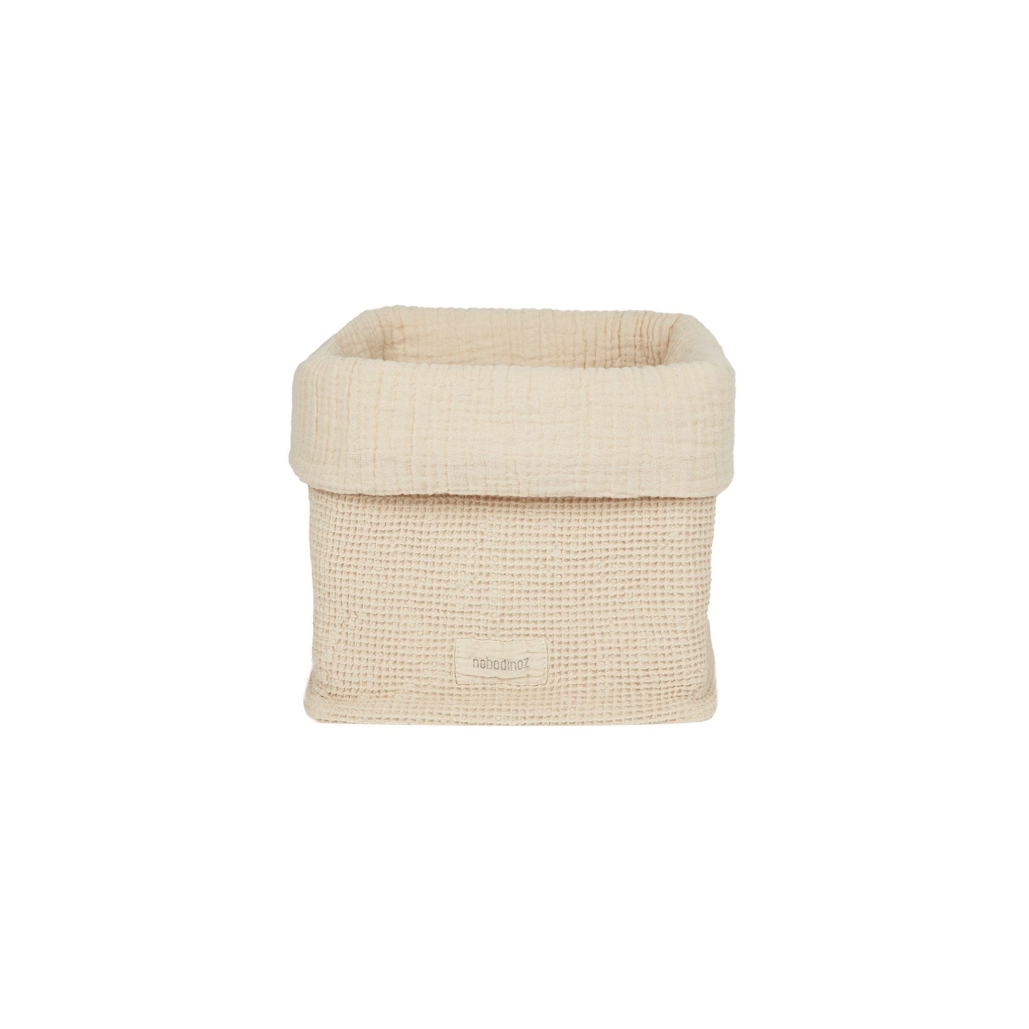 Nobodinoz - Baby & Kids Decoration - Basket in washed cotton Wabi - Sabi - Ginger - Tummy Time