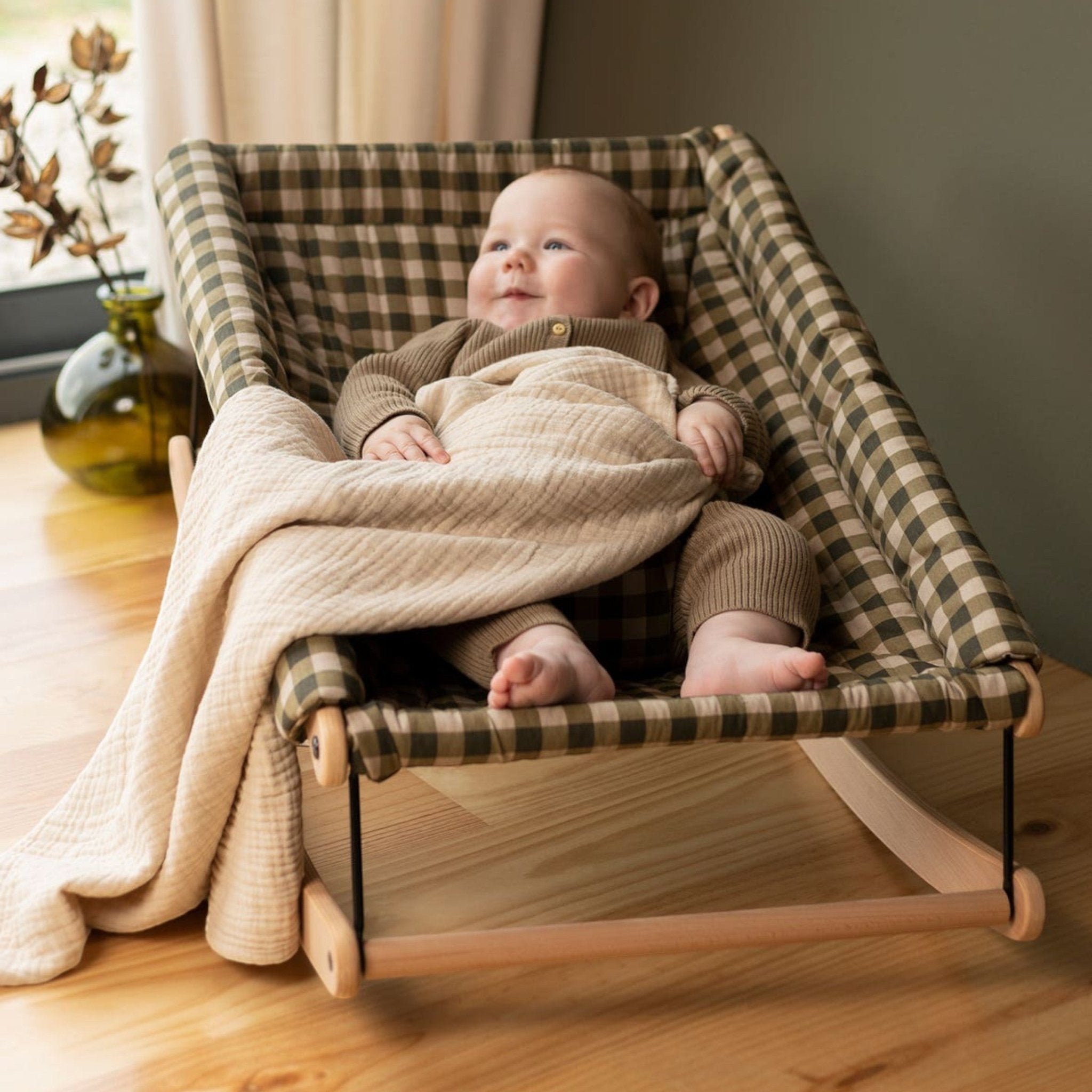 Nobodinoz - Sleeping Bags, Blankets & Bed Bumpers - Blanket in washed double muslin Wabi - Sabi - Ginger - Tummy Time