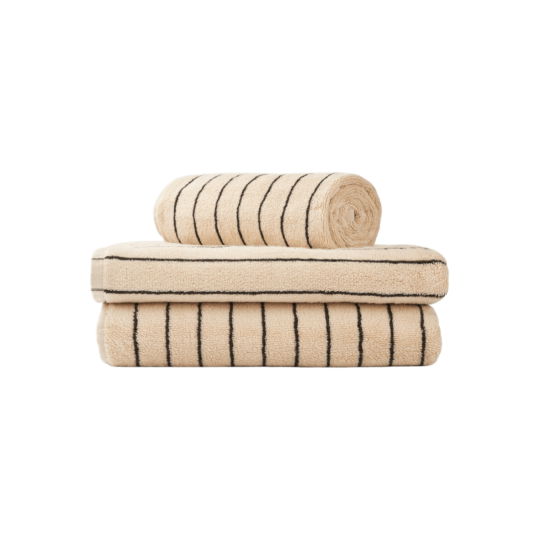 Bongusta - Towels & Washcloths - Naram Bath Towels - Crème & ink - Tummy Time