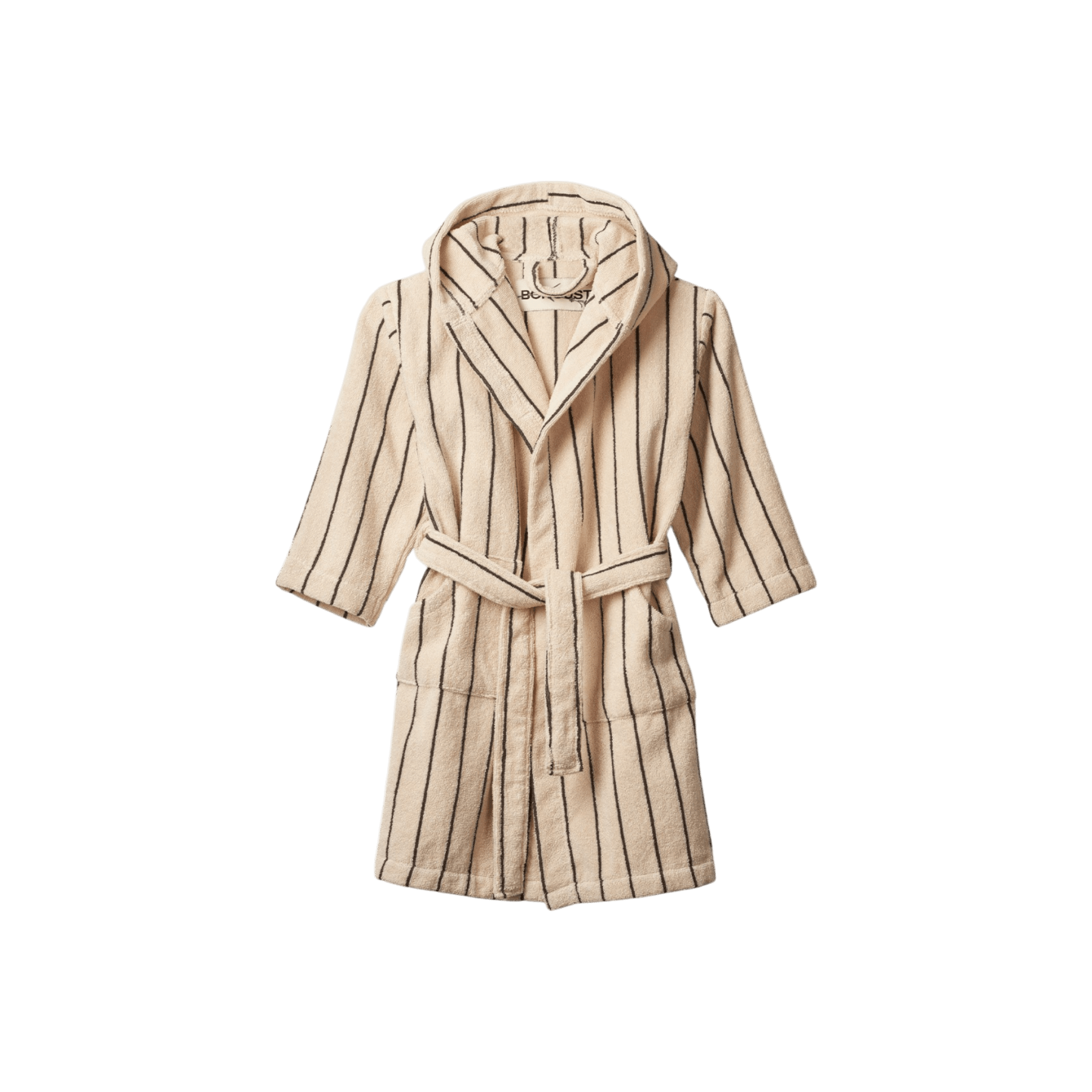 Bongusta - Towels & Washcloths - Naram Kids Bathrobe - Crème & ink - Tummy Time