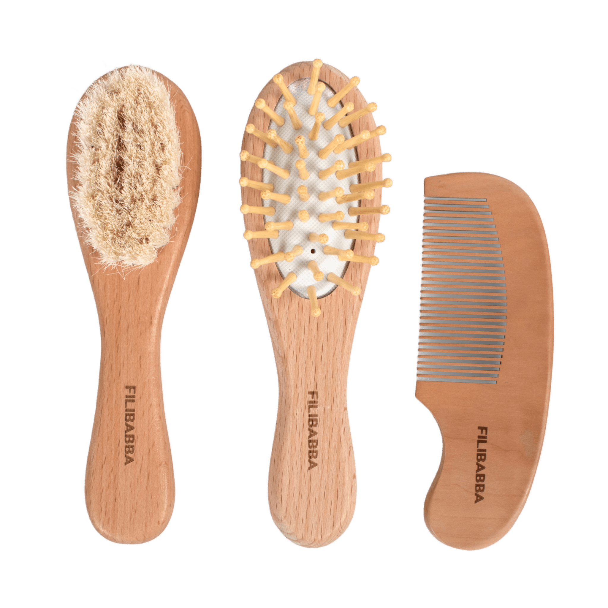 Filibabba - Body & Hair Care - Brush & Comb Set - Tummy Time