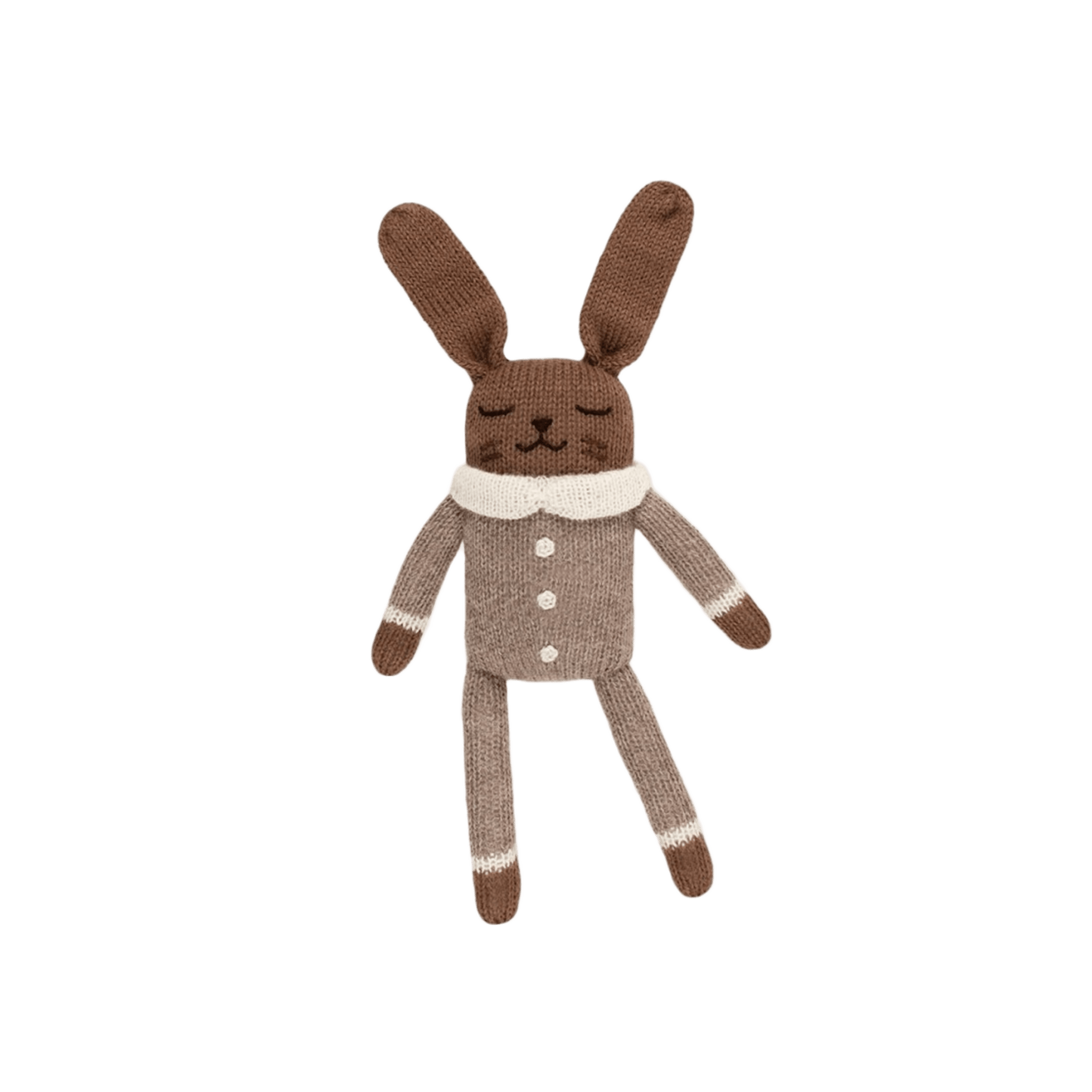 Main Sauvage - Plush Toys - Bunny Knit Toy - Oat Jumpsuit - Tummy Time