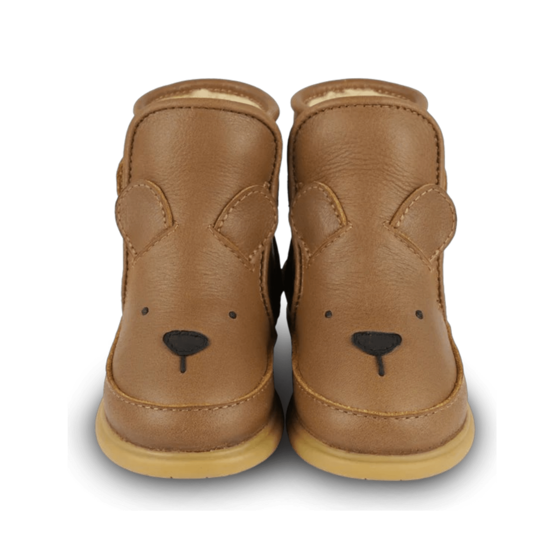 Donsje - Baby Footwear - Dubu Classic Shoes Bear - Cognac Classic Leather - Tummy Time