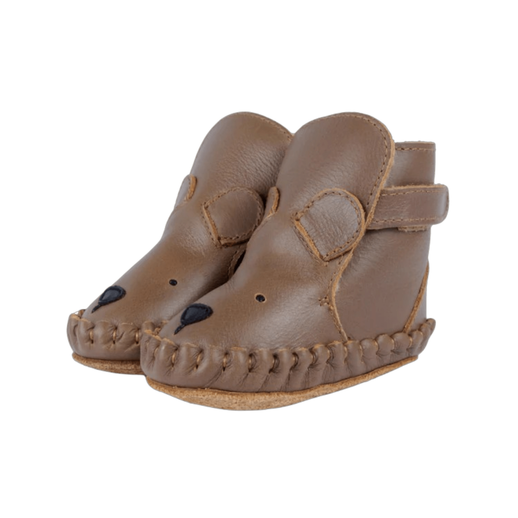 Donsje - Baby Footwear - Kapi Classic Booties Bear - Cognac Classic Leather - Tummy Time