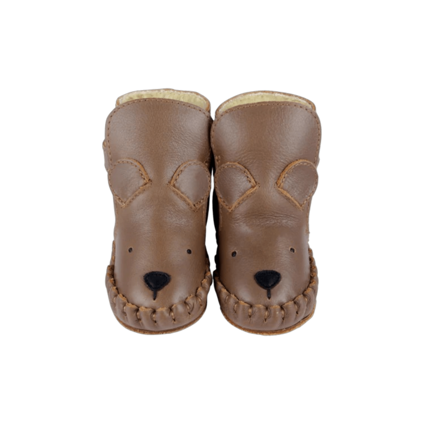 Donsje - Baby Footwear - Kapi Classic Booties Bear - Cognac Classic Leather - Tummy Time