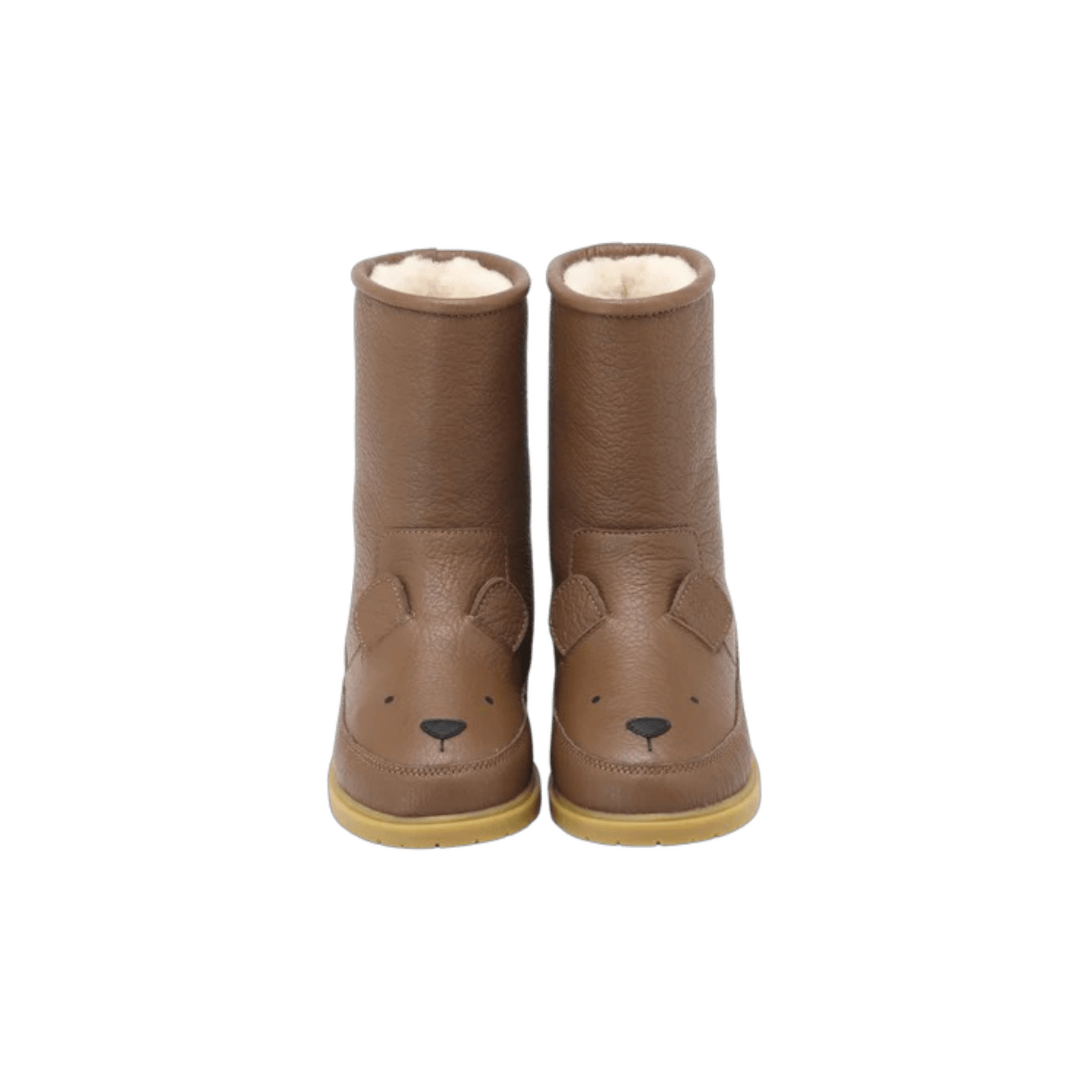 Donsje - Baby Footwear - Wadudu Classic Boots Bear - Cognac Leather - Tummy Time
