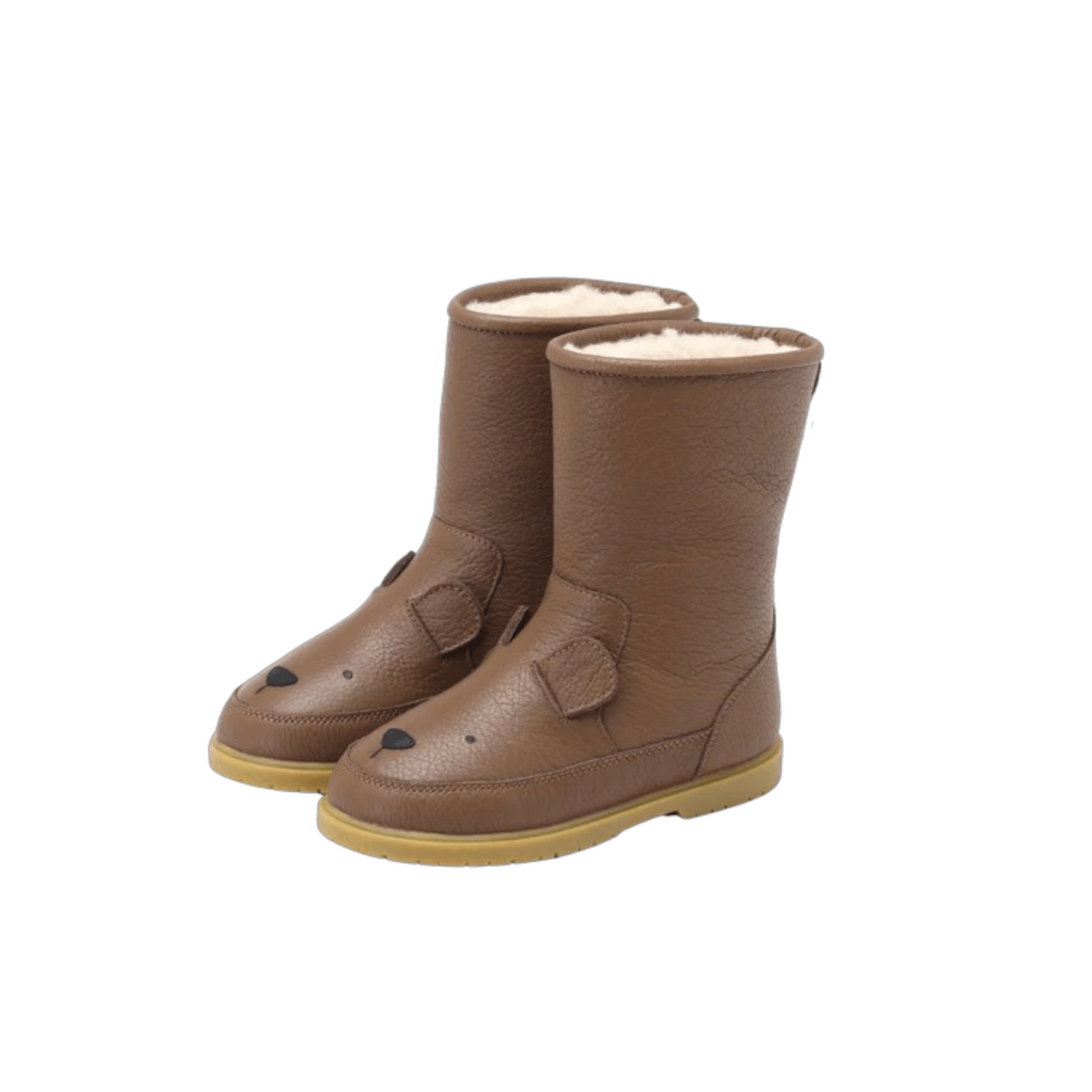 Donsje - Baby Footwear - Wadudu Classic Boots Bear - Cognac Leather - Tummy Time