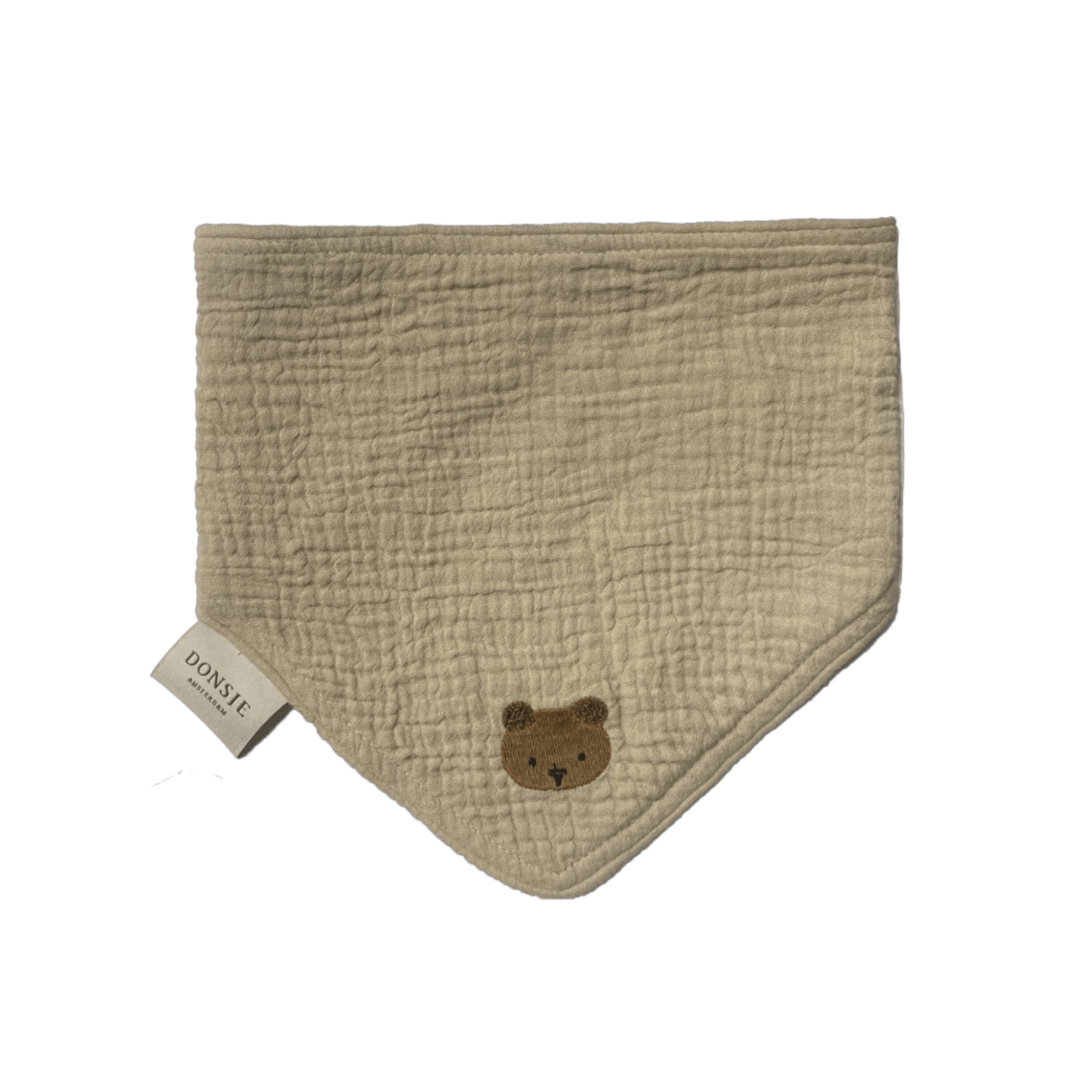 Donsje - Bibs - Bintje Bib Bear - Taupe - Tummy Time