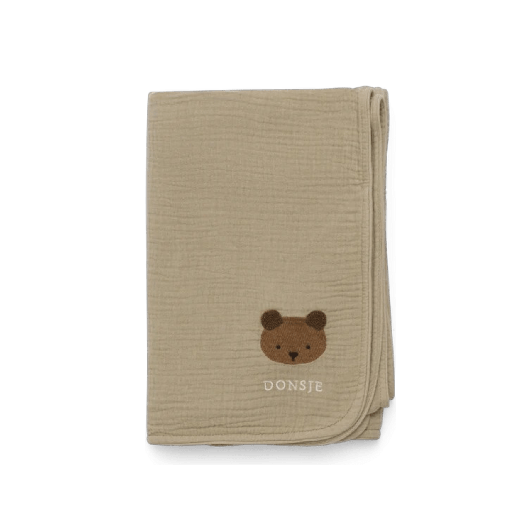 Donsje - Sleeping Bags, Blankets & Bed Bumpers - Ploekie Muslin Blanket XL Bear - Taupe - Tummy Time