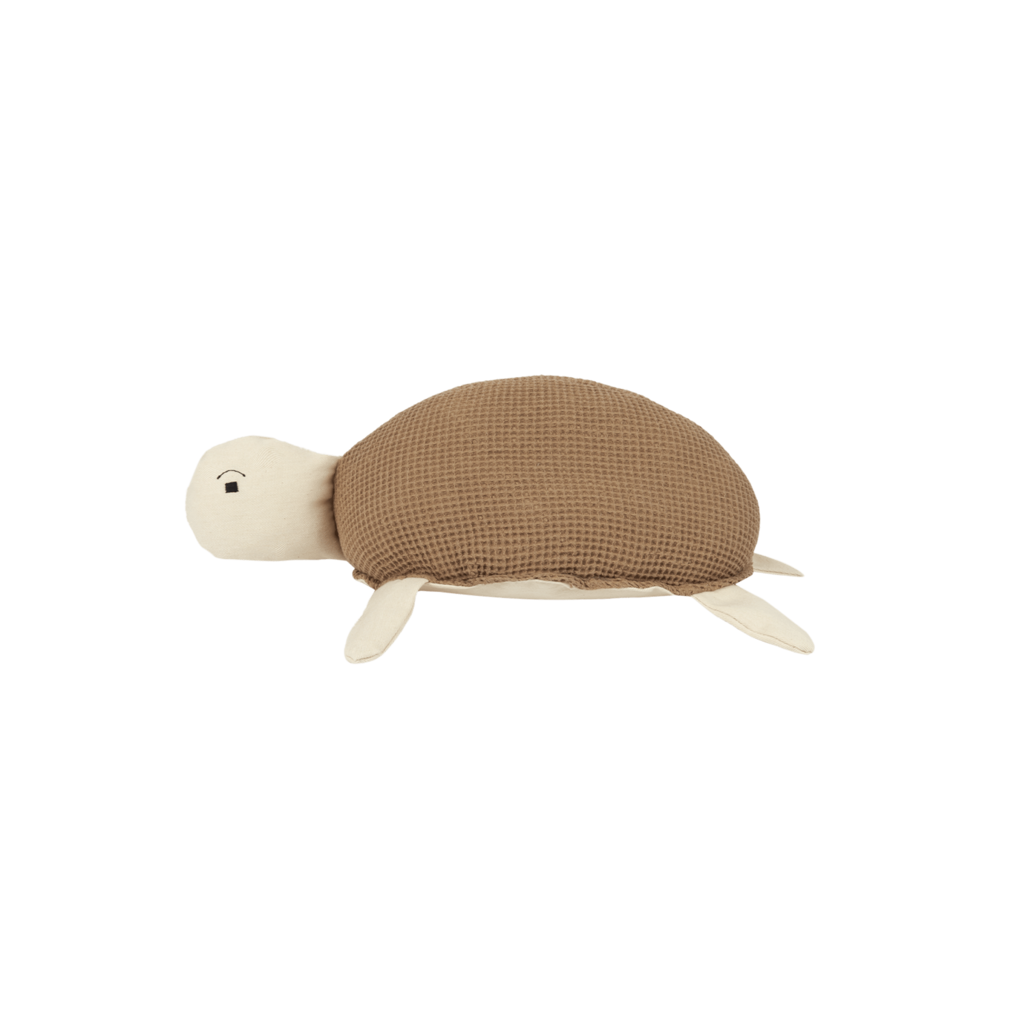 Nobodinoz - Baby & Kids Decoration - Embroidered turtle cushion in washed cotton Wabi - Sabi - Tummy Time