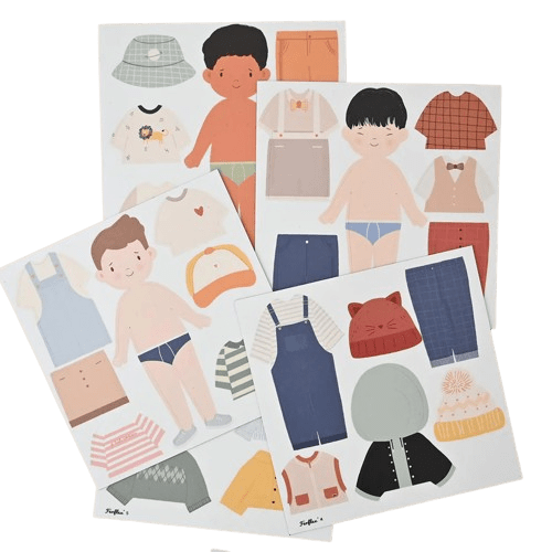 Ferflex - Educational Games - Magnetic Game - Dress - up Silhouettes for Boys - Tummy Time