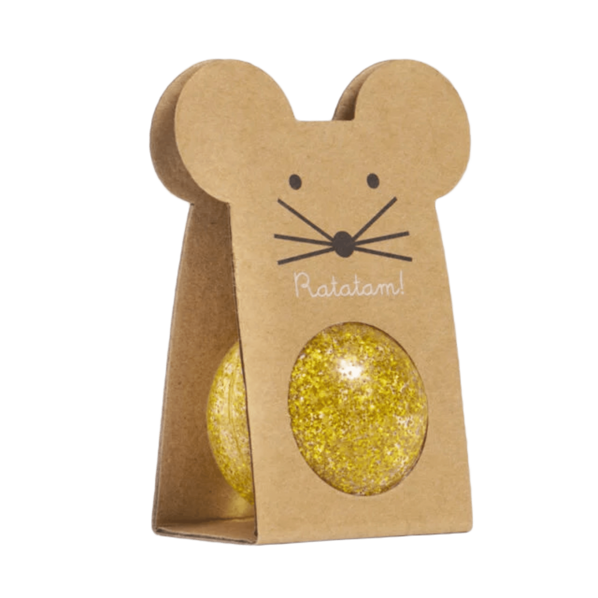 Ratatam! - Sports & Outdoor Games - Glitter Mouse Bouncing Ball – Gold - Tummy Time