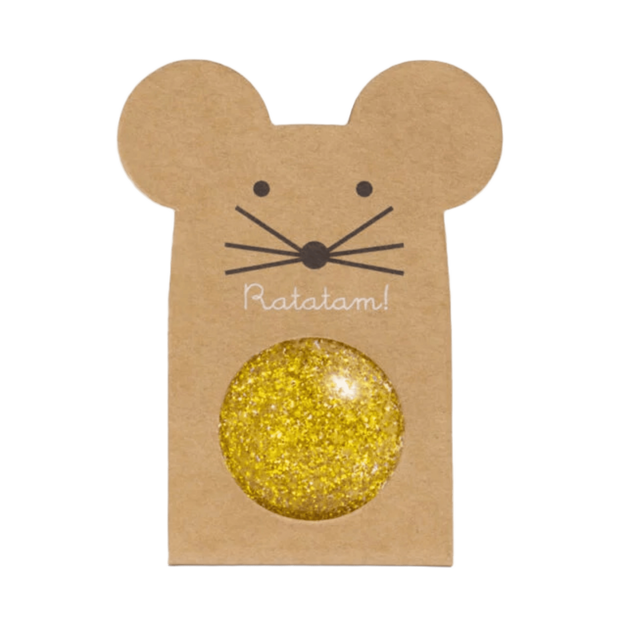 Ratatam! - Sports & Outdoor Games - Glitter Mouse Bouncing Ball – Gold - Tummy Time