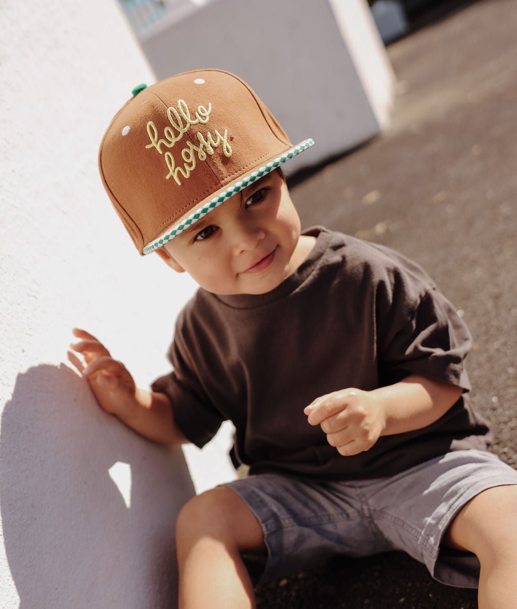 Hello Hossy - Hats, Caps & Beanies - Chessy Green Cap - Green / Brown - Tummy Time
