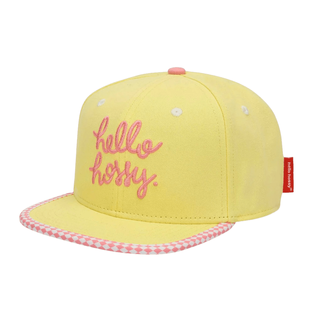 Hello Hossy - Hats, Caps & Beanies - Chessy Pink Cap - Yellow / Pink - Tummy Time