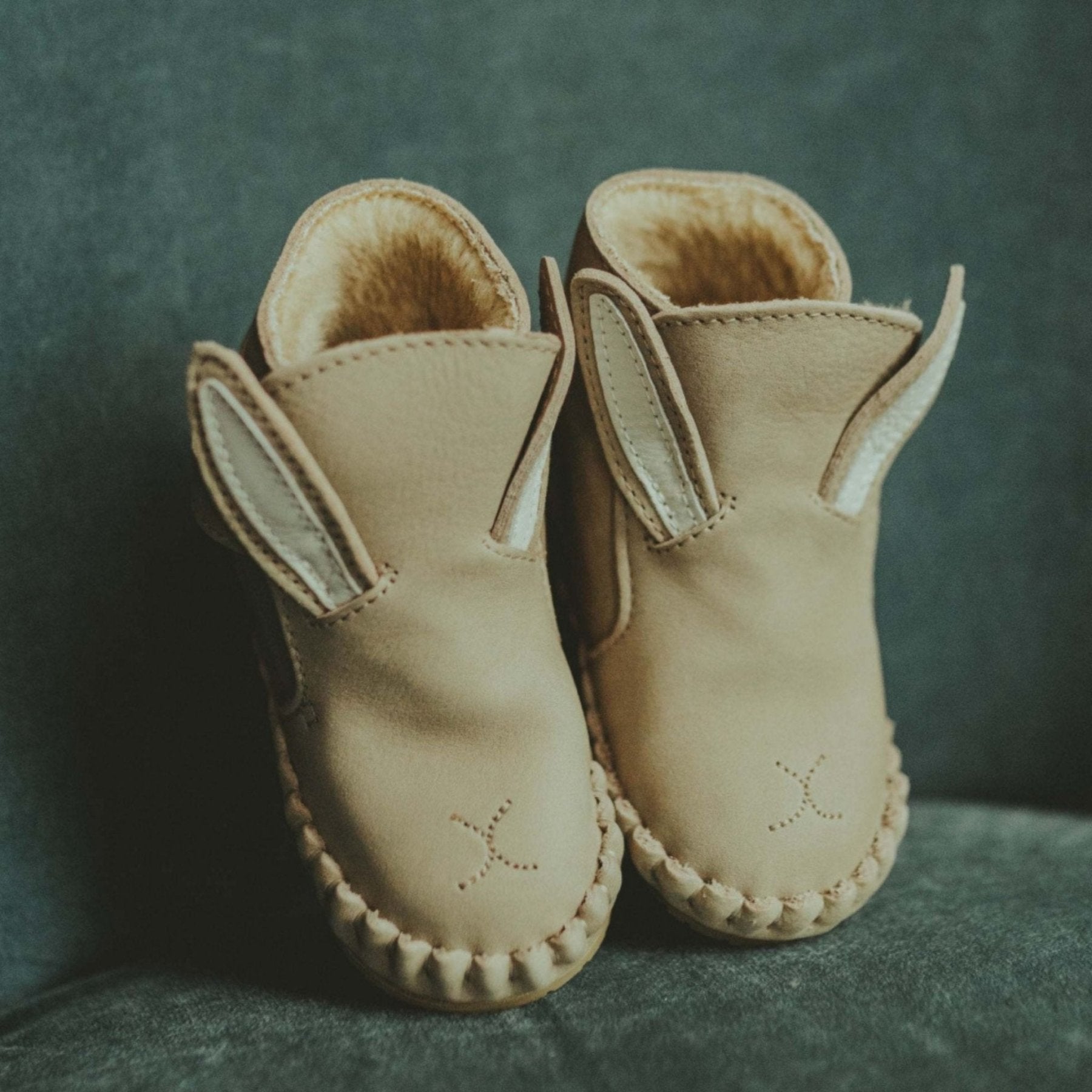 Donsje - Baby Footwear - Kapi Classic Booties - Bunny - Tummy Time