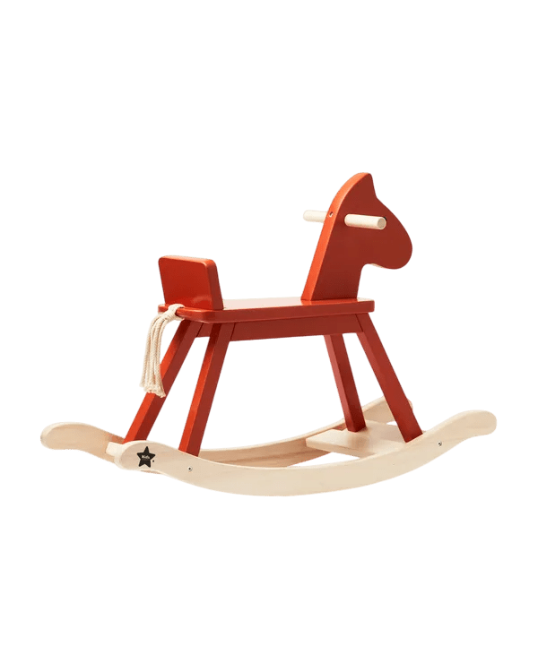 Kids Concept - Rocking Toys - Rocking Horse Orange Red - Tummy Time
