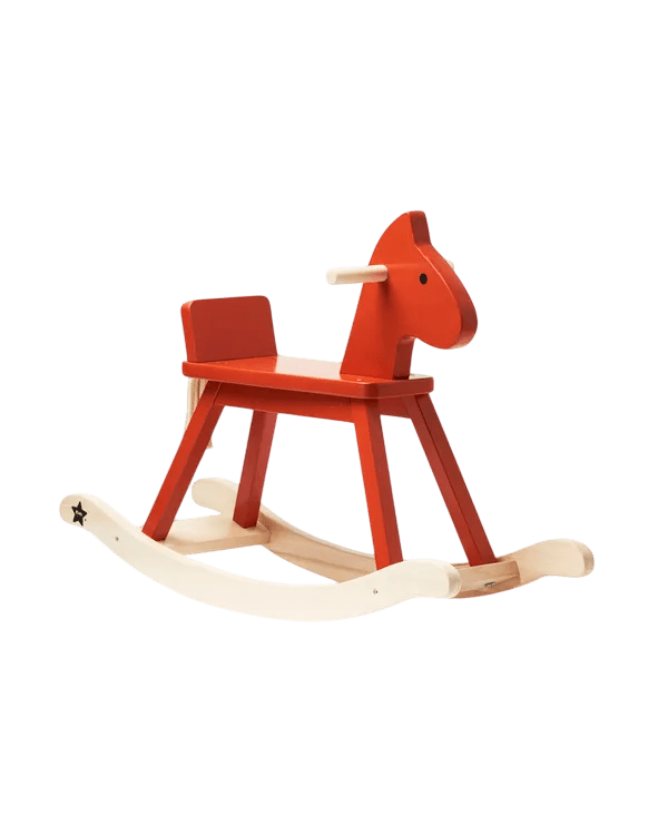Kids Concept - Rocking Toys - Rocking Horse Orange Red - Tummy Time